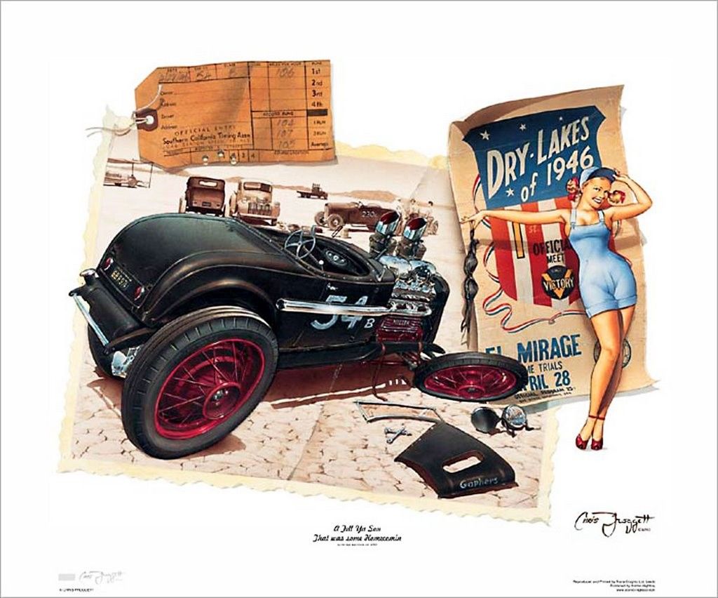 Hot rod nero con pin-up, 1024x852 HD, Desktop