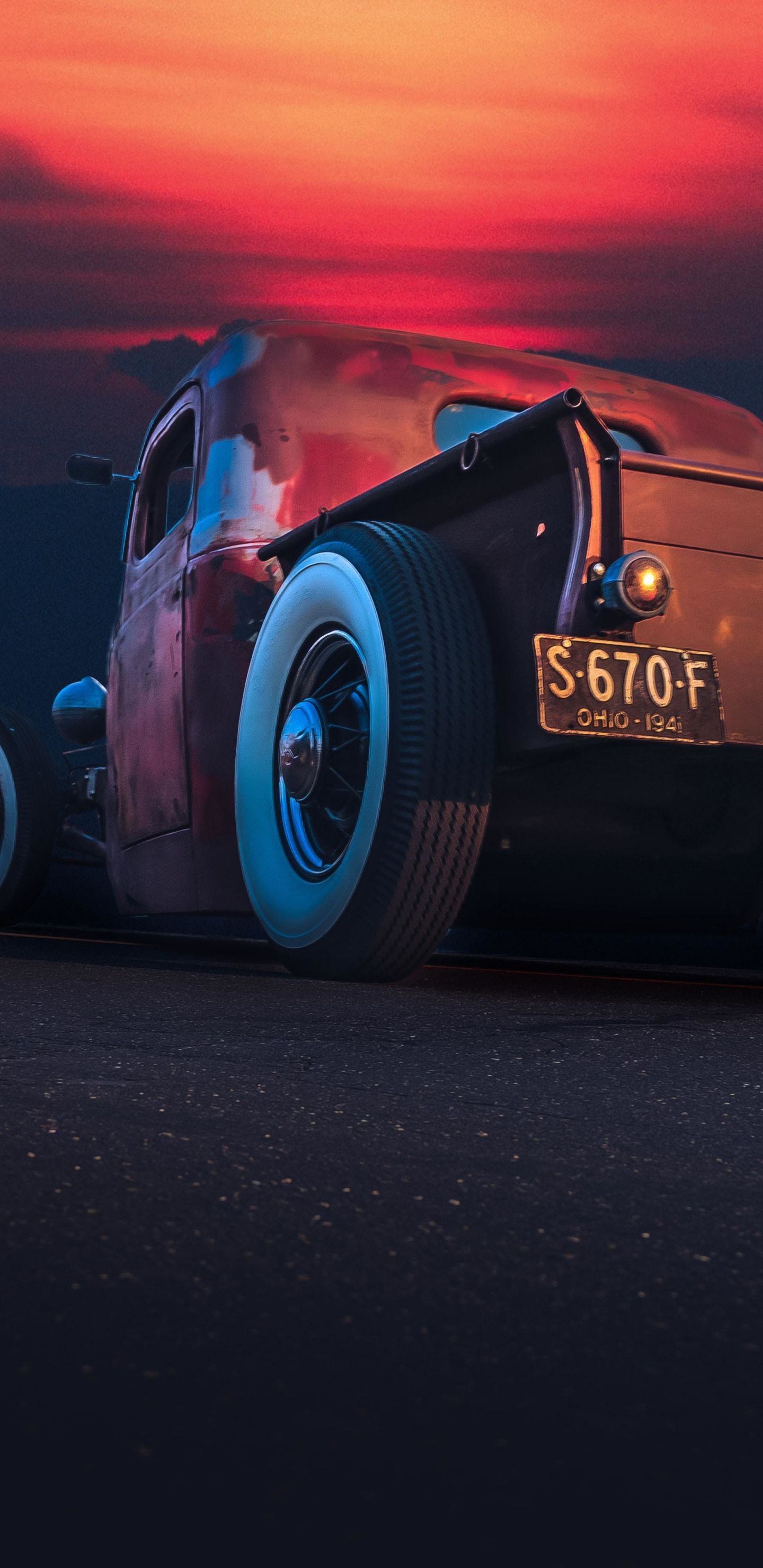 Hot rod al tramonto, 1440x2960 Full HD Verticale, Realme