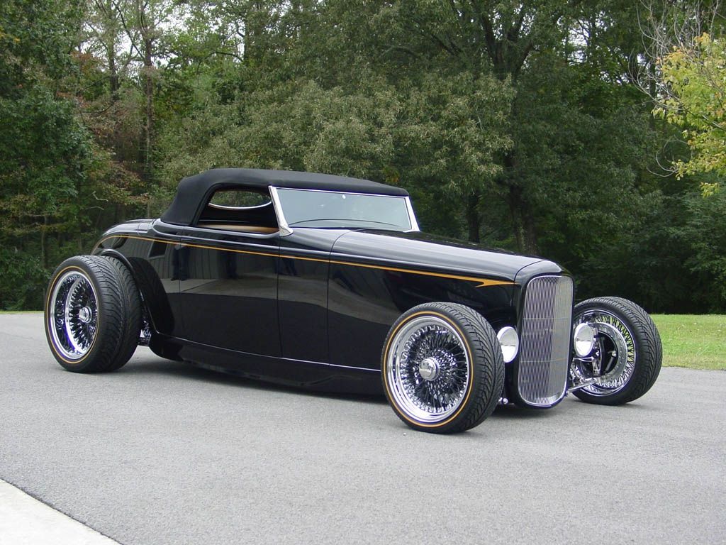 Auto hot rod nera, 1024x768 HD, Laptop