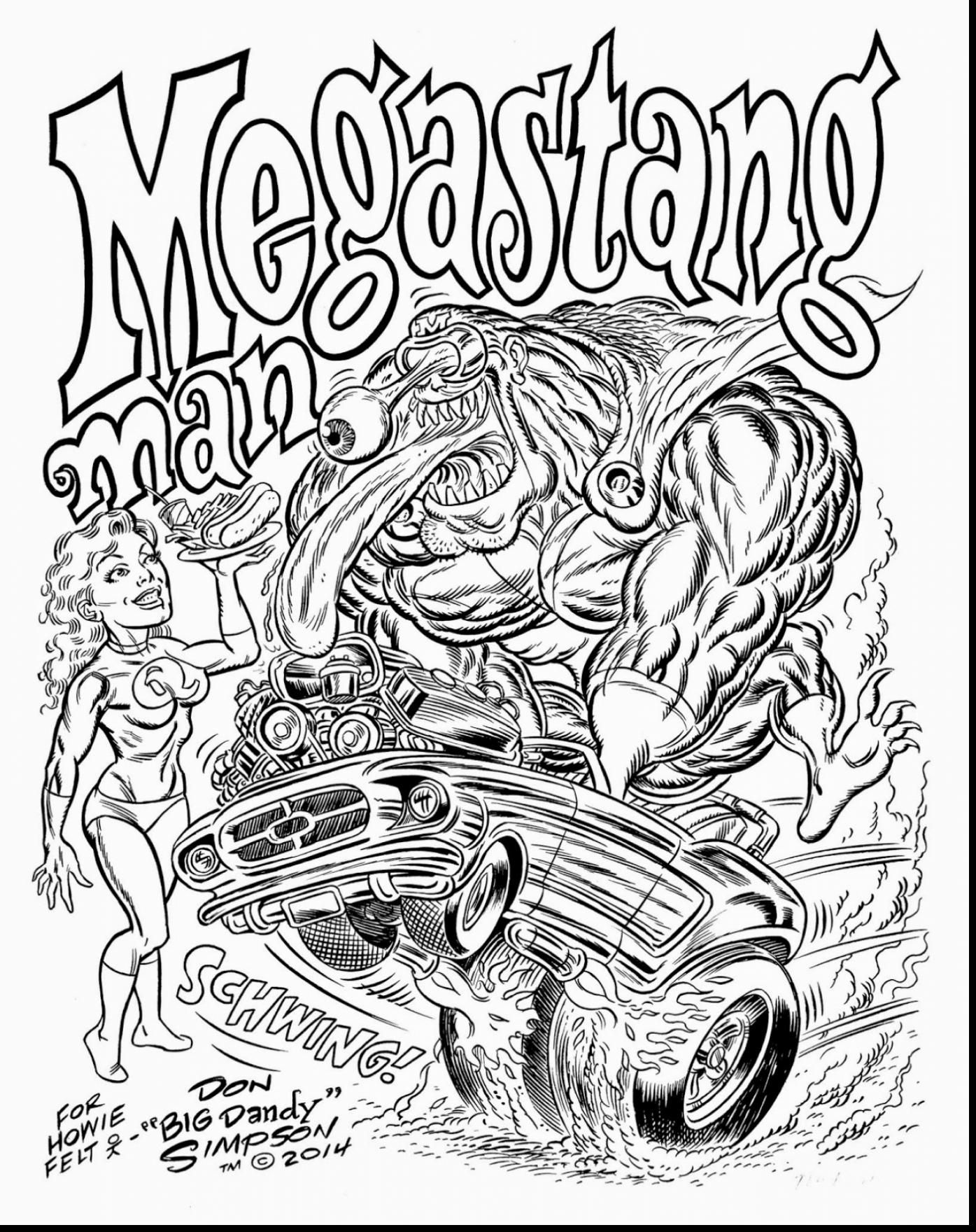 Disegno hot rod mostro cartoon, 1395x1760 Full HD Verticale, Smartphone