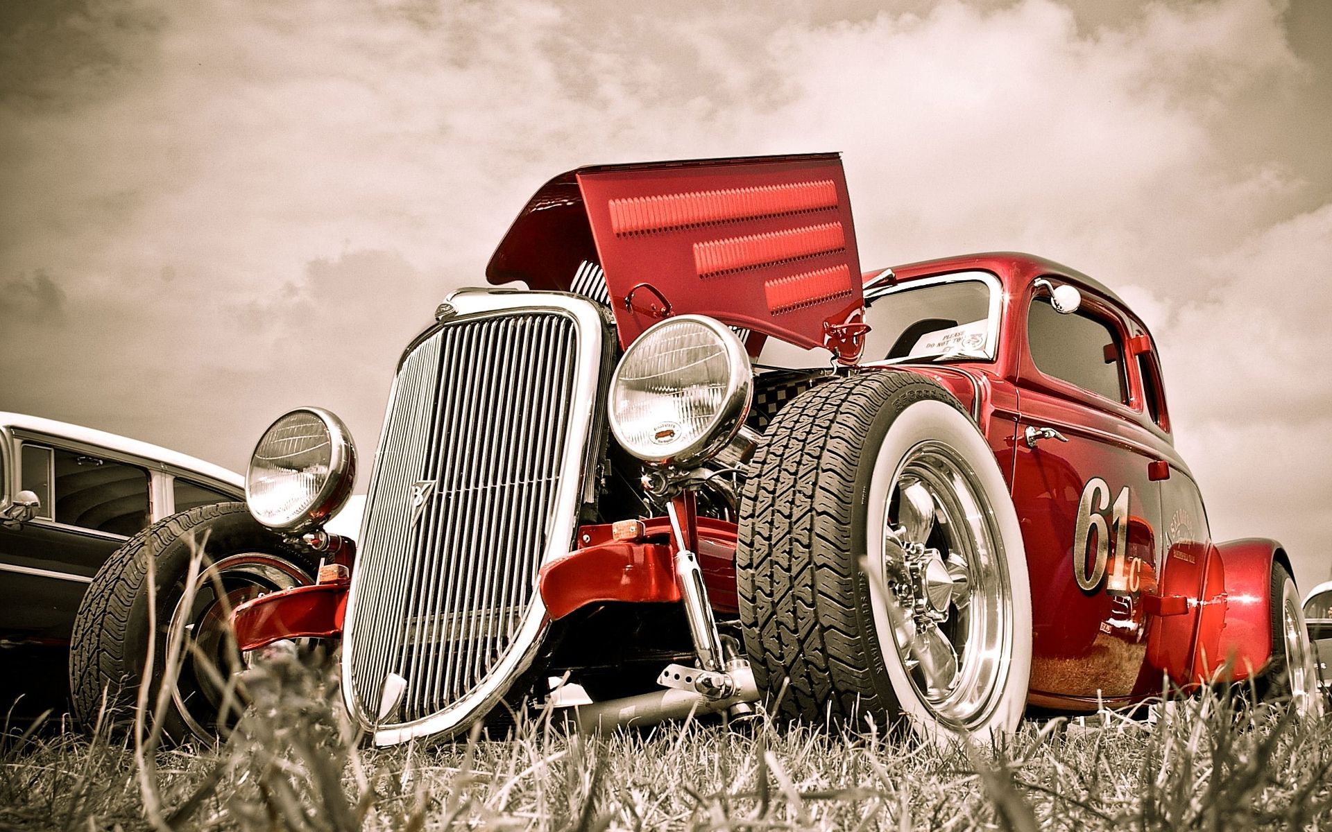 Hot rod rossa vintage, 1920x1200 WUXGA, Laptop