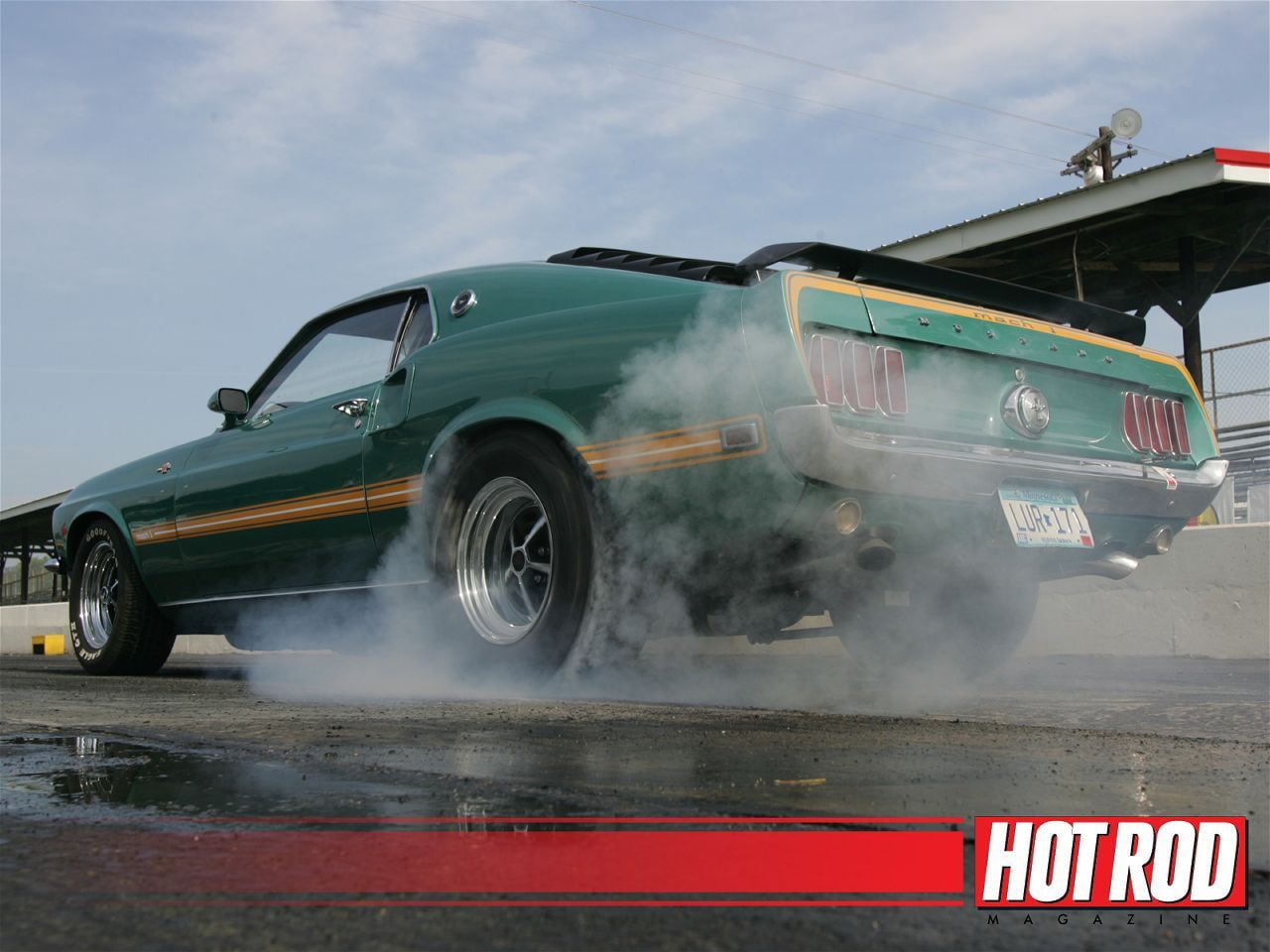 Ford Mustang verde burnout, muscle car, 1280x960 HD, Desktop