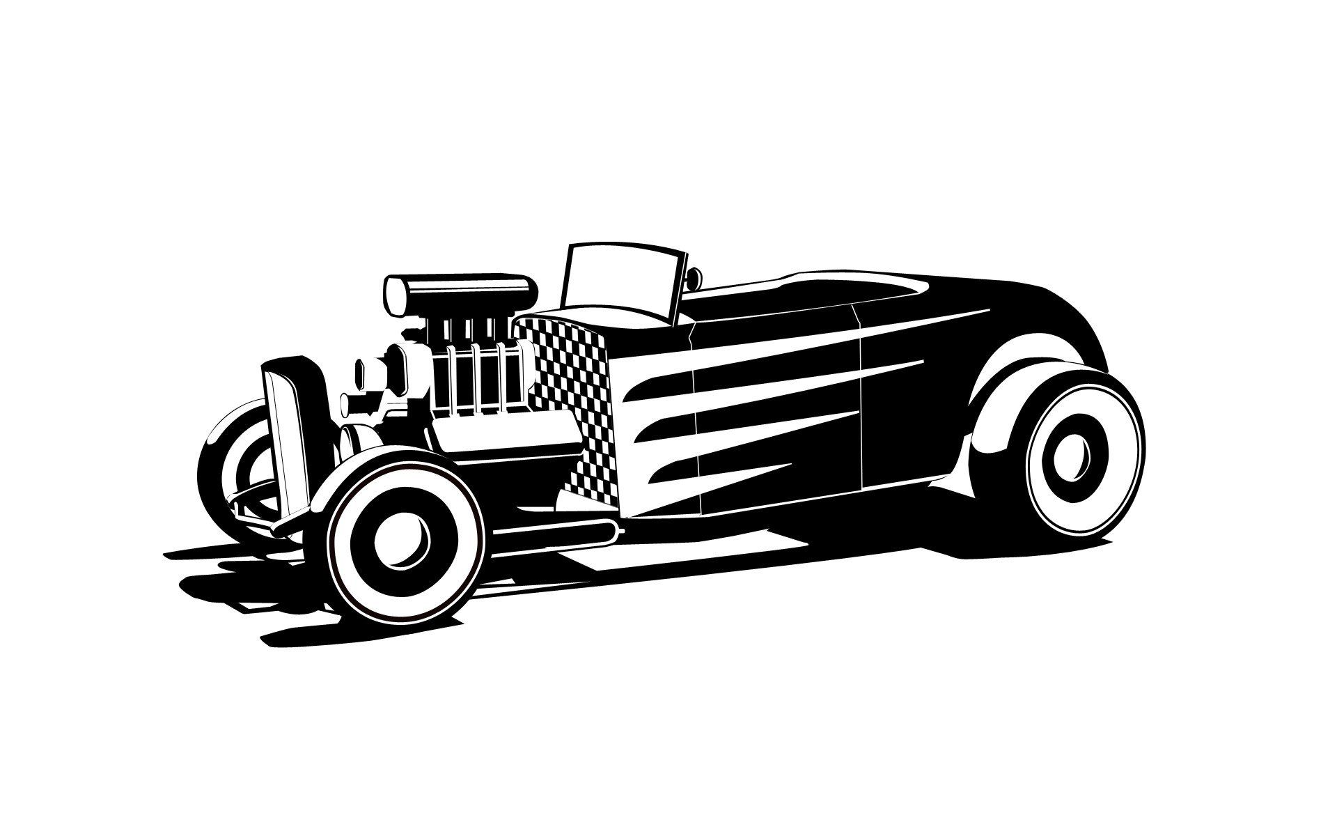 Hot rod nero silhouette, 1920x1200 WUXGA, Laptop
