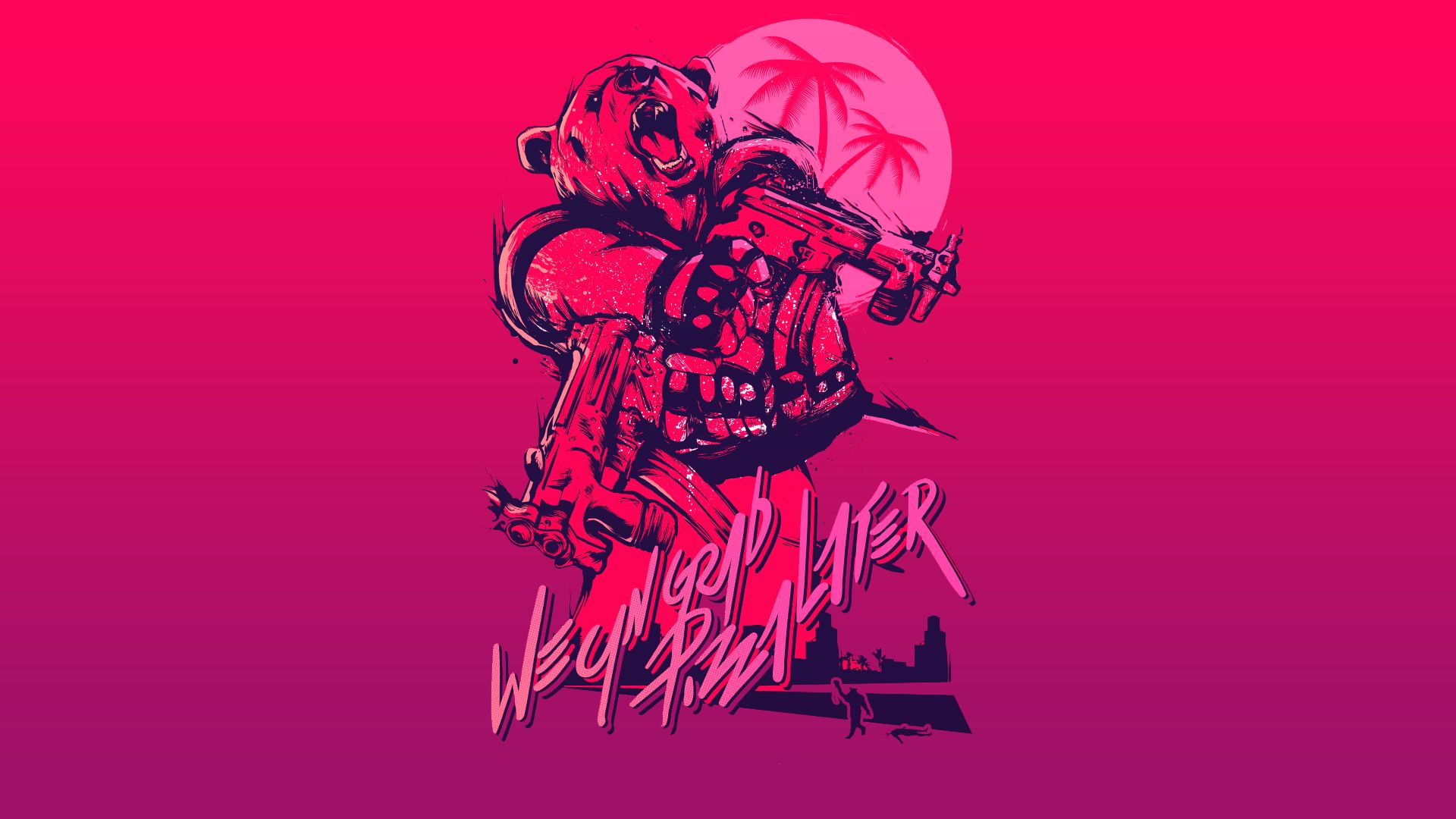 Hotline Miami maschera tigre rosa, azione top-down, 1920x1080 1080p, Desktop