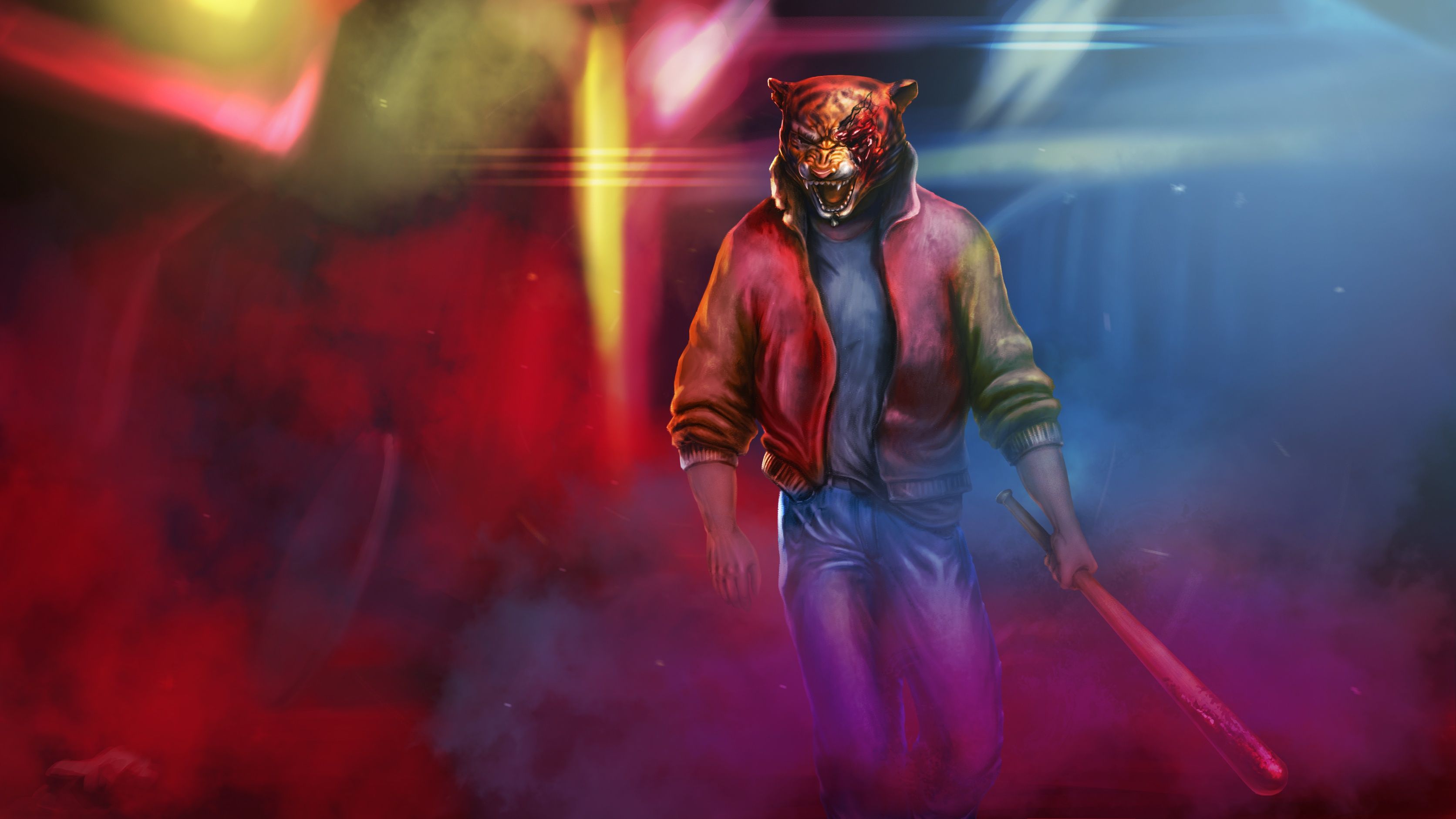 Hotline Miami maschera tigre, 3344x1882 WQXGA, Desktop