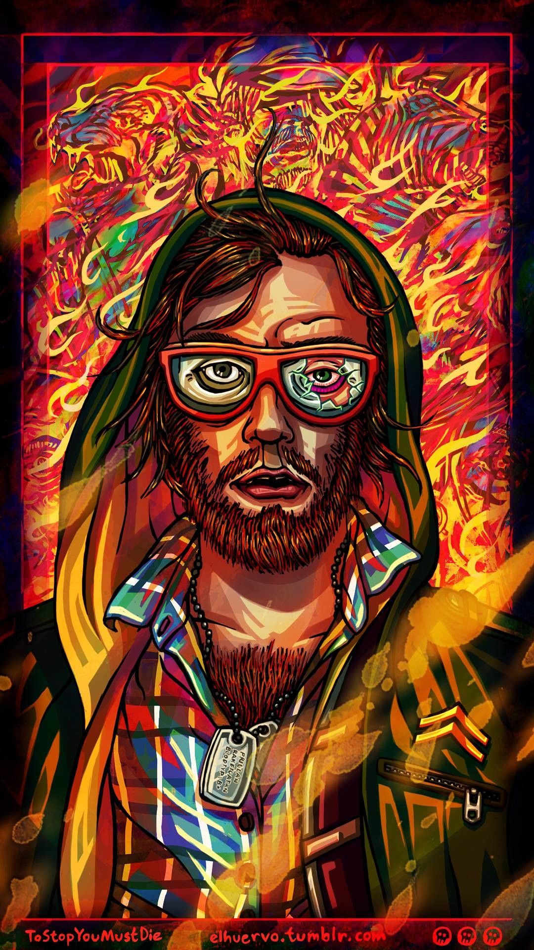 Hotline Miami personaggio con occhiali, 1080x1920 Verticale, Telefono