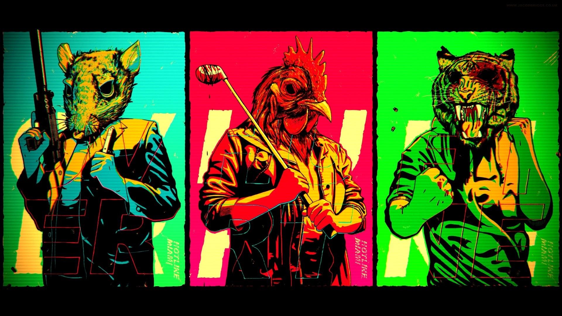 Hotline Miami 2 personaggi mascherati, 1920x1080 Full HD 1080p, Laptop
