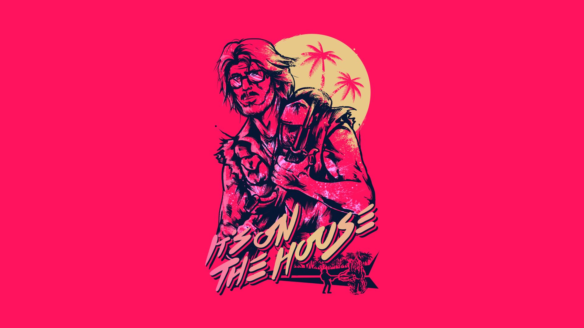 Hotline Miami maschere personaggi rosa, 1920x1080 Full HD, Laptop