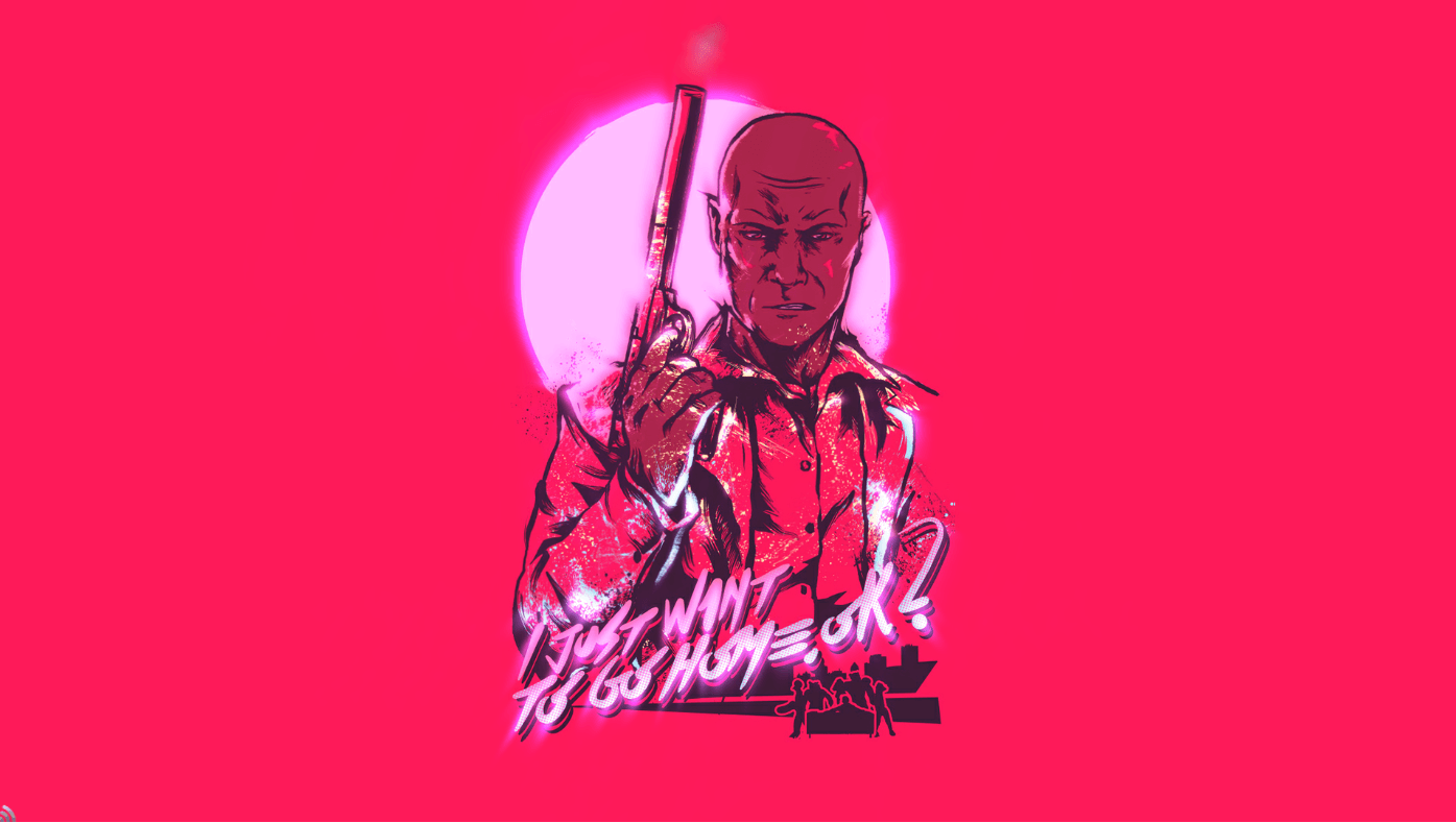 Personaggio Hotline Miami rosa, 1395x789 720p, Laptop