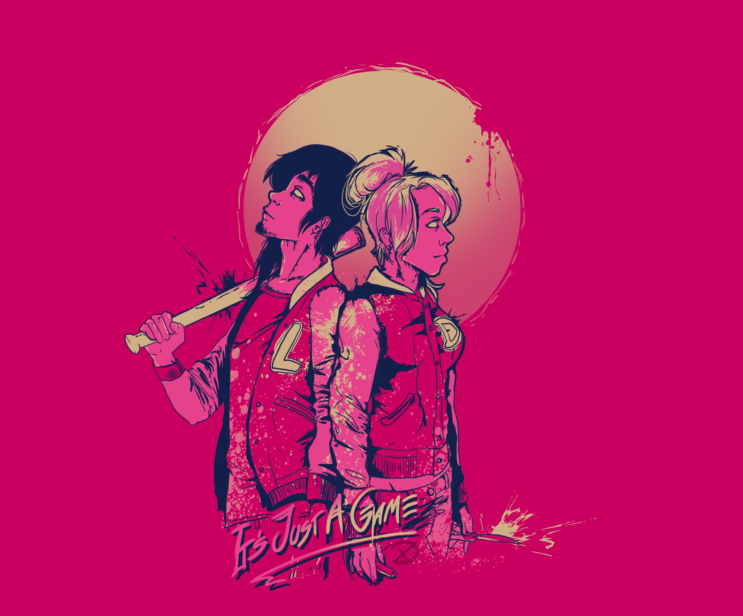 Hotline Miami personaggi rosa, 2465x2042 2K, Desktop