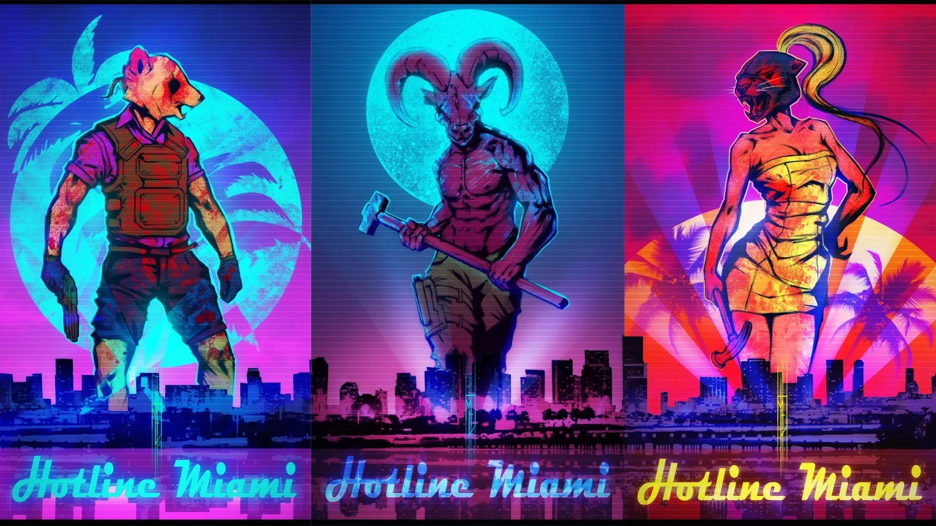 Hotline Miami maschere personaggi, 1920x1080 1080p, PC