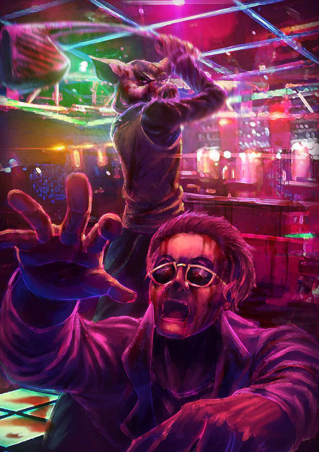 Hotline Miami maschera animale neon, 1024x1448 Full HD Verticale, iPhone