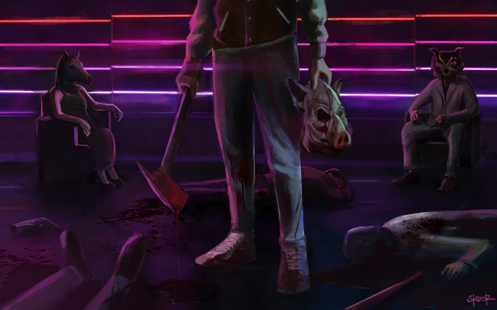 Hotline Miami 2 personaggio ascia, 1736x1082 HD Ready, Desktop