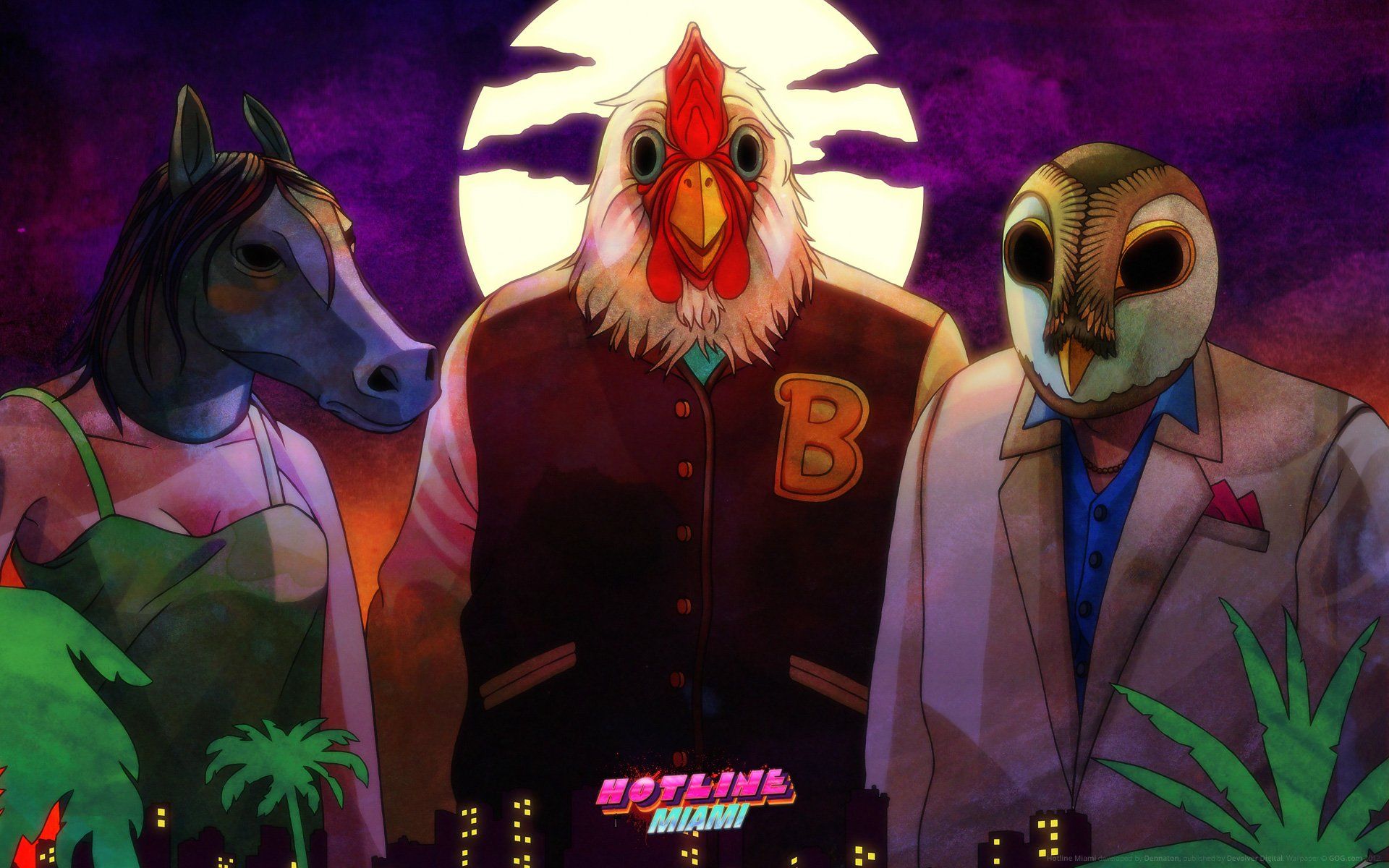 Hotline Miami 2 maschere animali, 1920x1200 Full HD+ WUXGA, Desktop