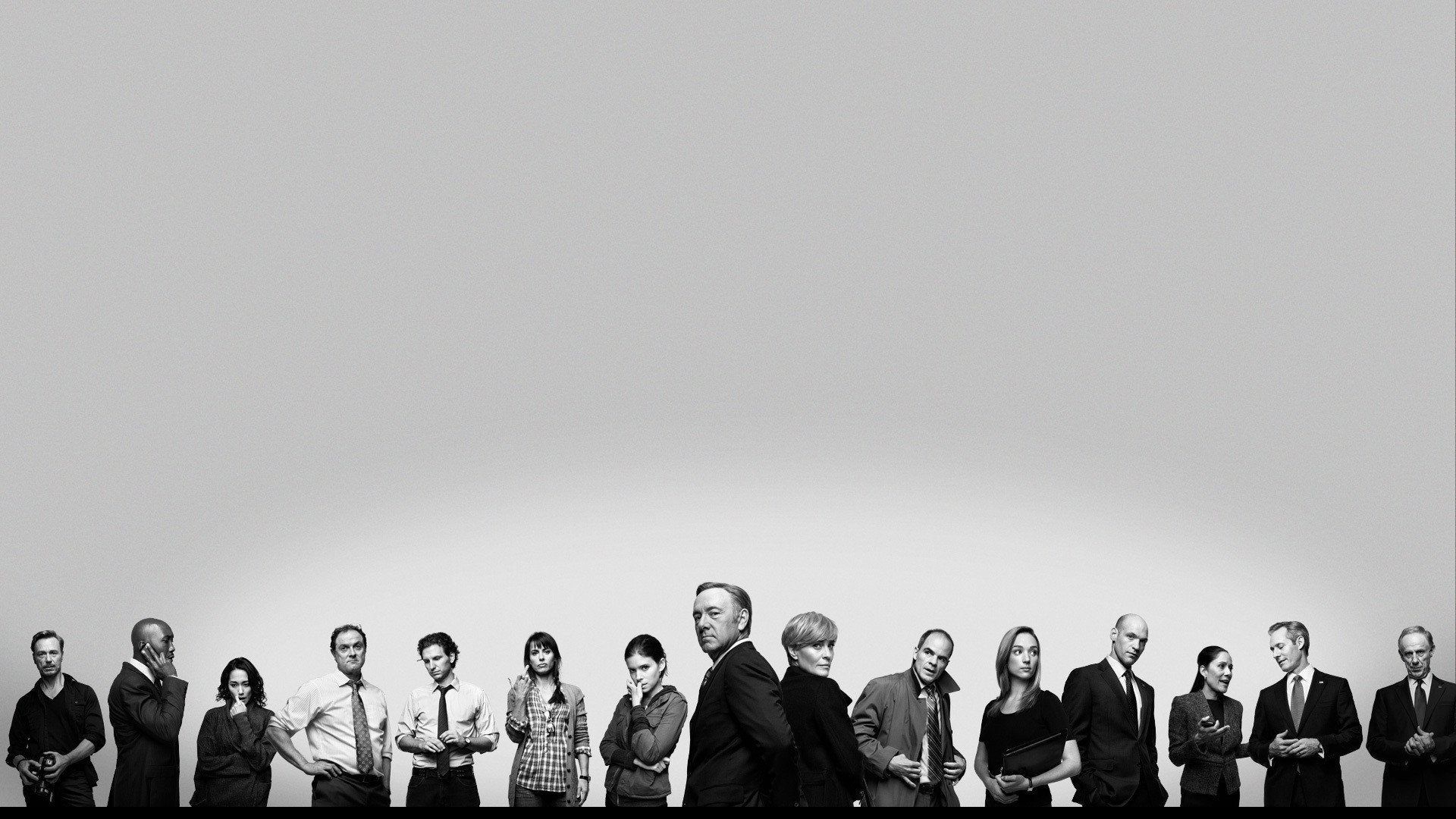 Cast House of Cards bianco nero, 1920x1080 1080p, PC
