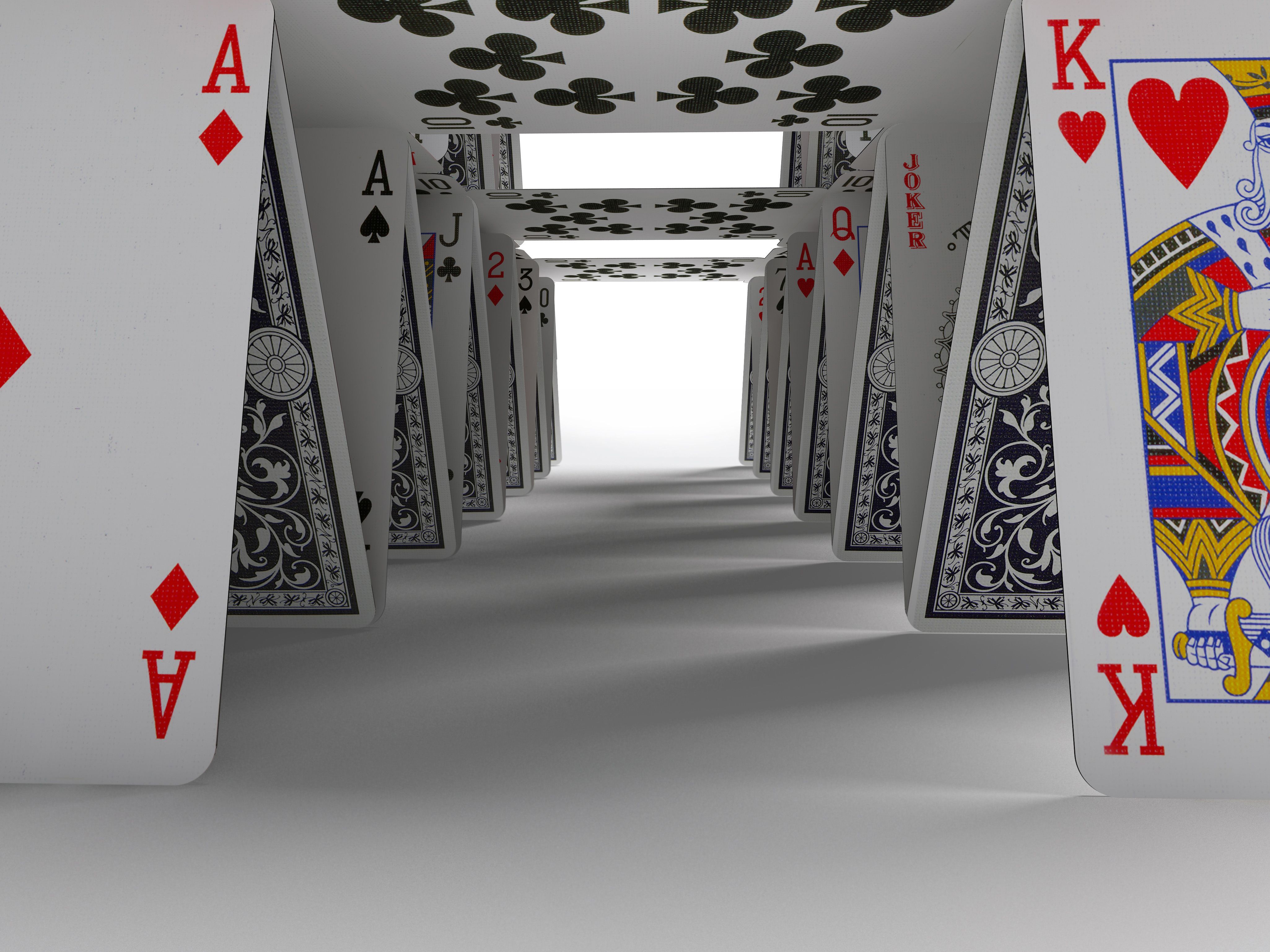 Tunnel di carte da gioco, 4100x3075 4K, Desktop 4K