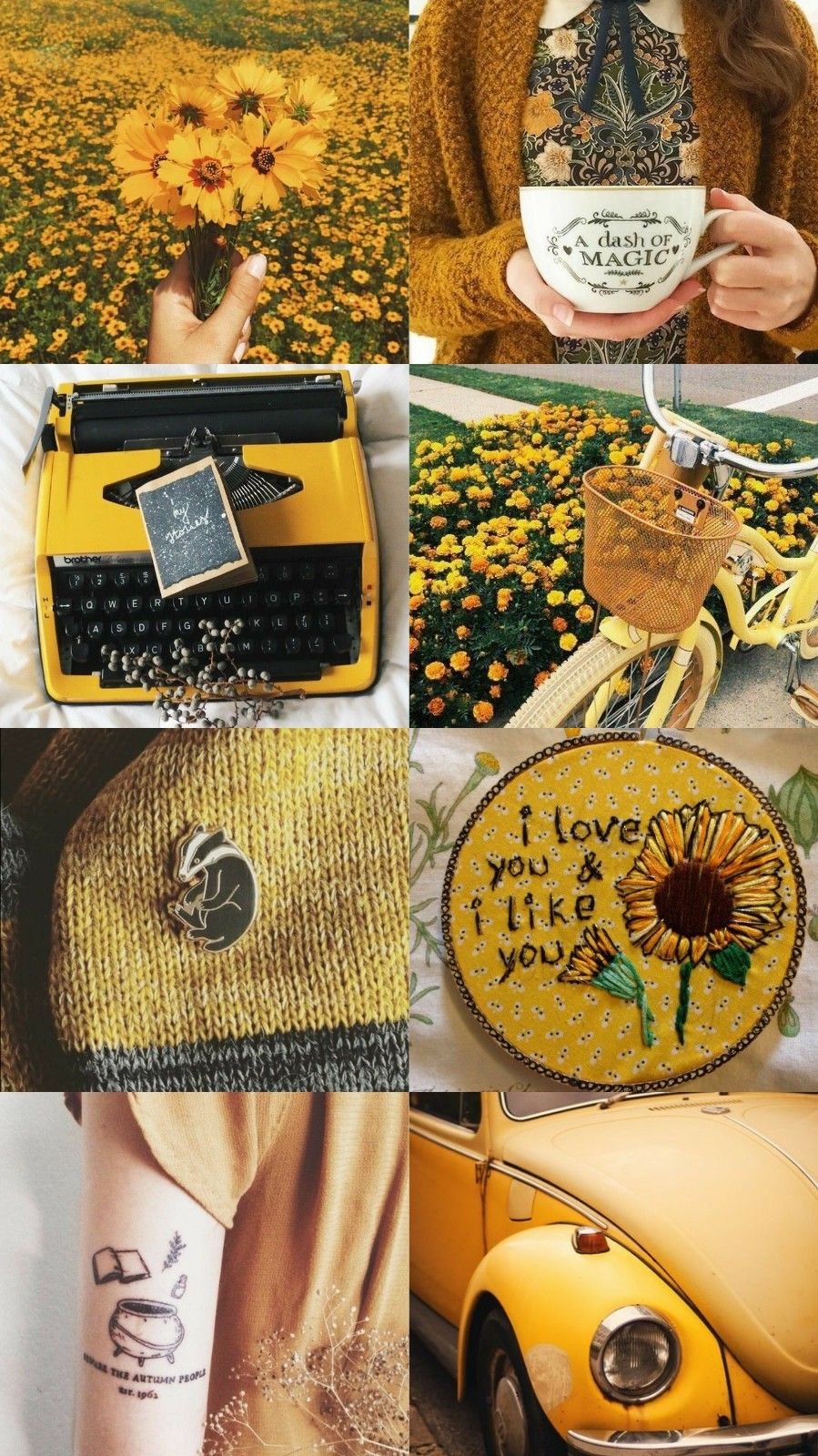 Collage estetico Tassorosso giallo, 899x1600 Verticale, Mobile