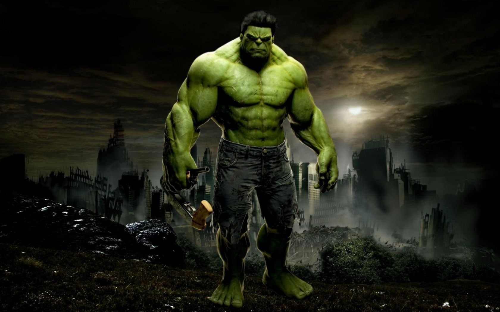 Hulk in città distrutta, 1680x1050 900p, PC
