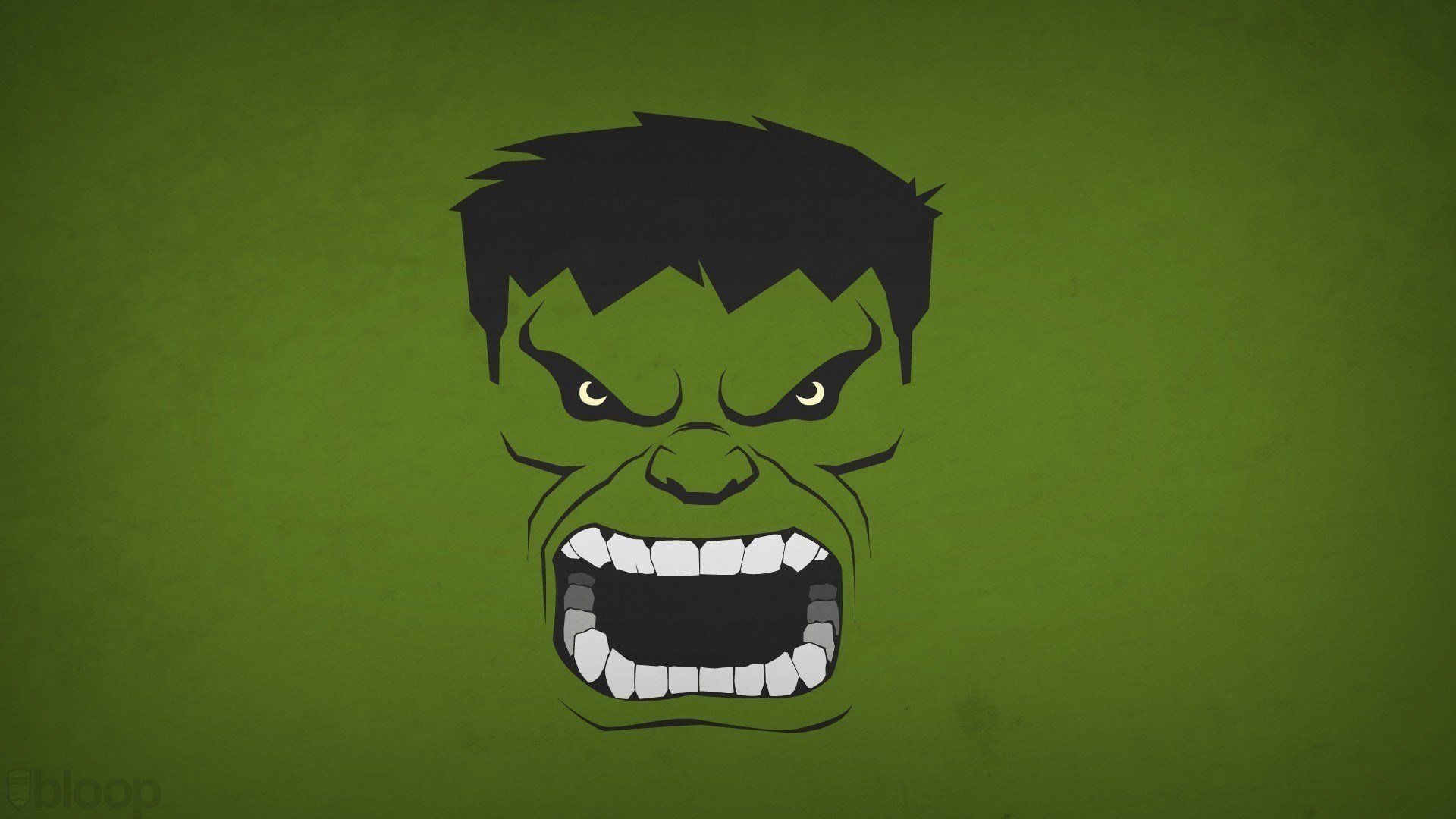 Hulk volto minimalista verde, 1920x1080 1080p, Monitor Gaming