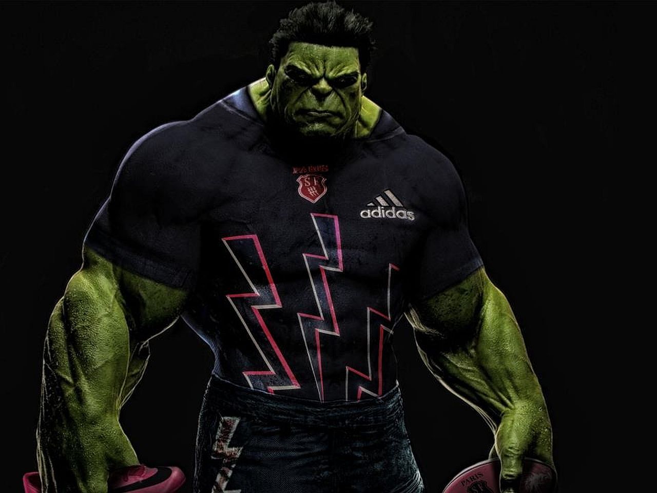 Hulk con maglia sportiva Adidas, abbigliamento sportivo, 1280x960 HD, Desktop