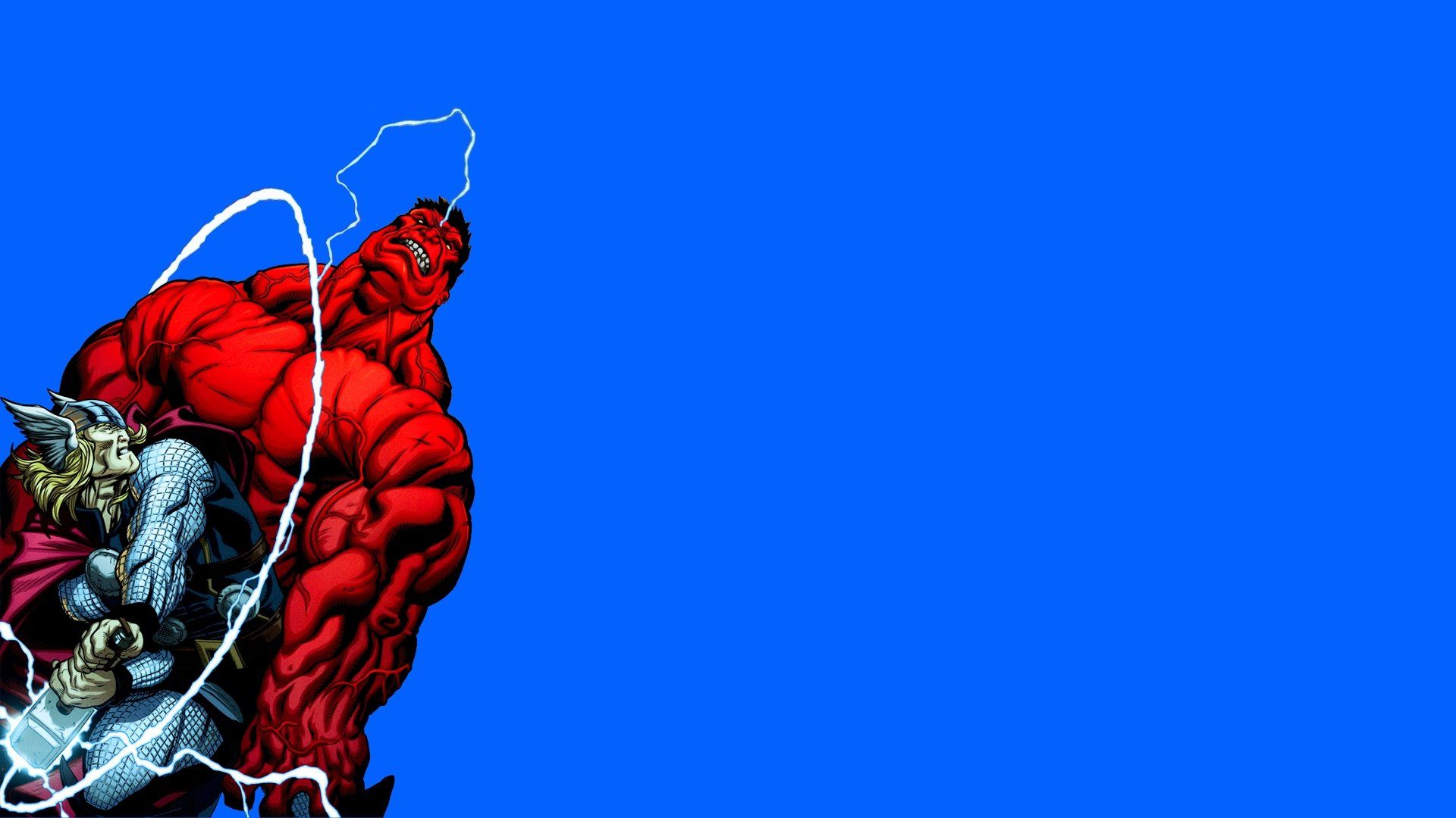 Red Hulk sfondo blu, 1920x1080 Full HD, PC