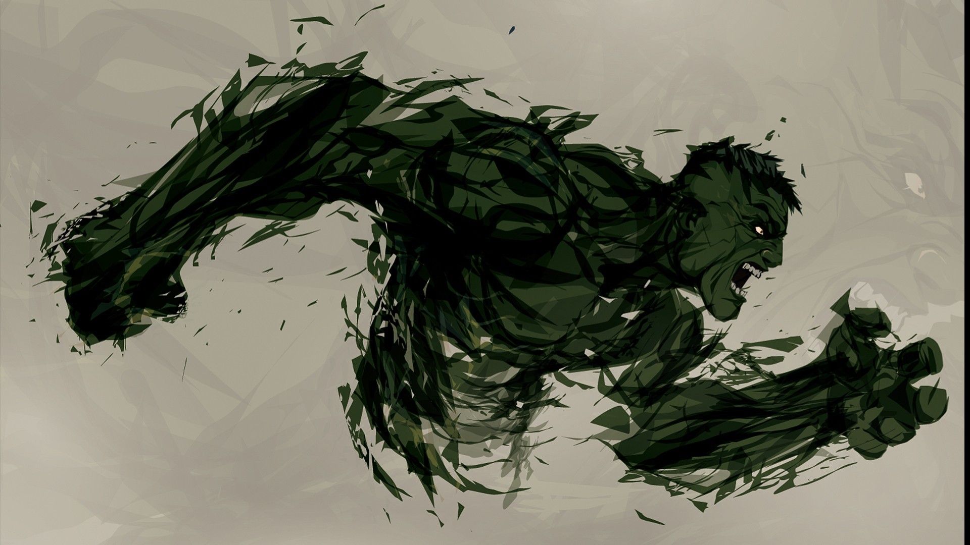 Hulk astratto frammentato verde, 1920x1080 Full HD, Desktop