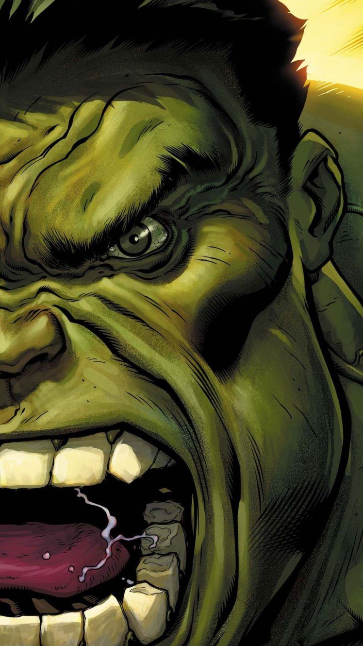Hulk arrabbiato primo piano, 748x1330 Verticale, Telefono