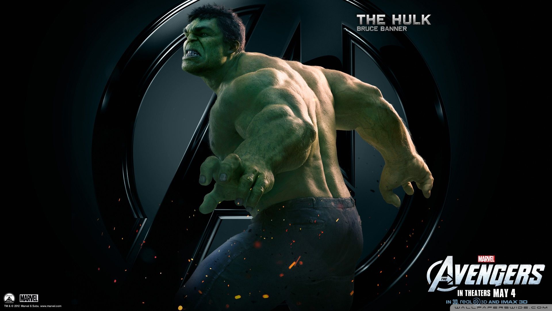Hulk Avengers logo verde, Marvel, 1920x1080 Full HD, PC