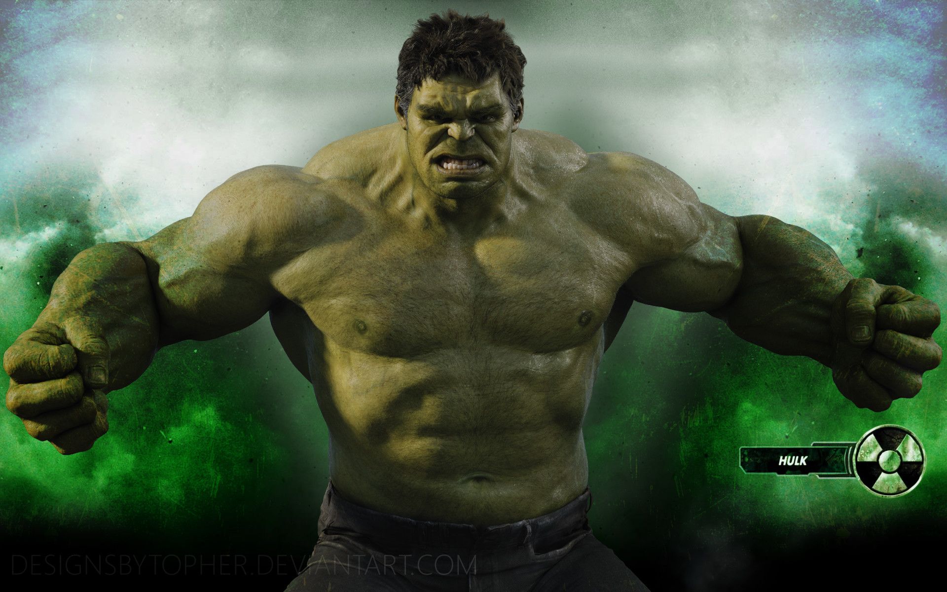 Hulk furioso su sfondo verde, 1920x1200 WUXGA, PC Desktop