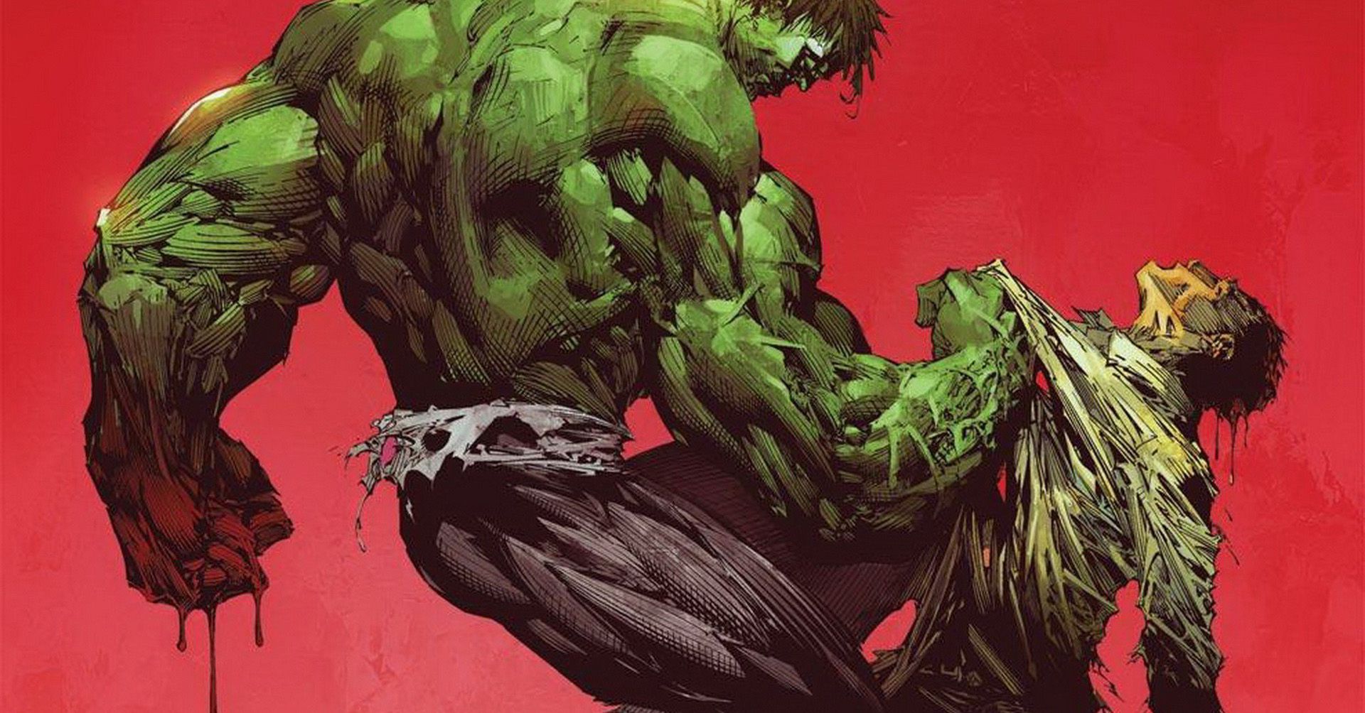 Hulk verde sfondo rosso, 1920x1004 Full HD 1080p, PC