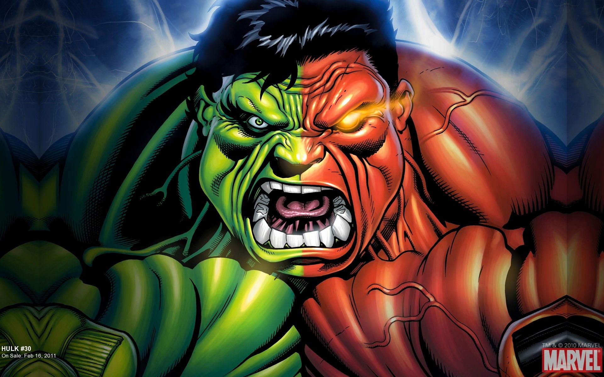 Hulk verde e rosso Marvel, 1920x1200 Full HD+ WUXGA, Desktop