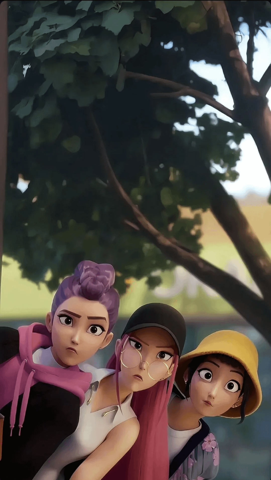 Huntrix personaggi animati gruppo, 1080x1910 Full HD Verticale, Smartphone