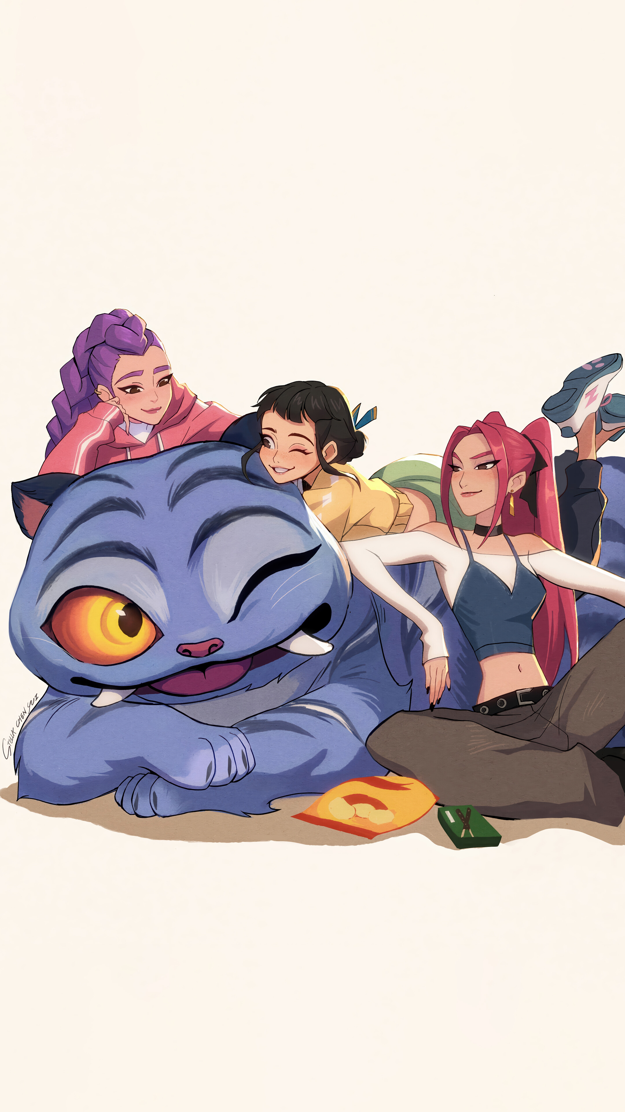 HUNTR/X ragazze con tigre, 2160x3840 Verticale, Telefono