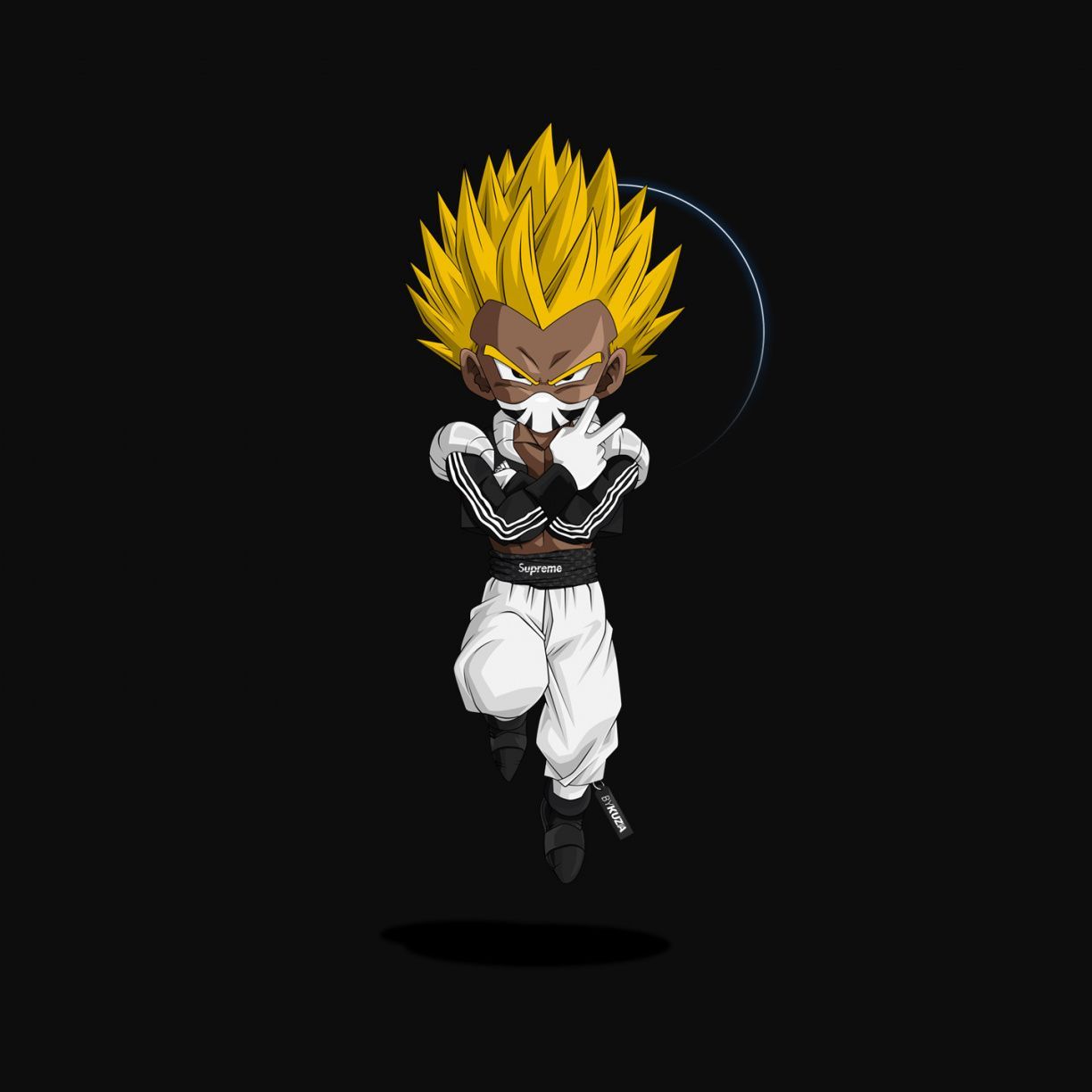 Vegeta Super Saiyan sfondo nero, Dragon Ball, 1224x1224 HD, Desktop