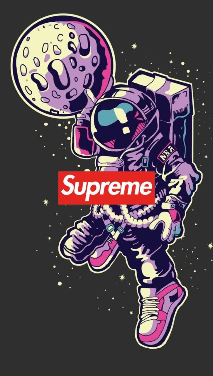 Astronauta logo Supreme spazio, 726x1280 Full HD Verticale, Samsung Galaxy