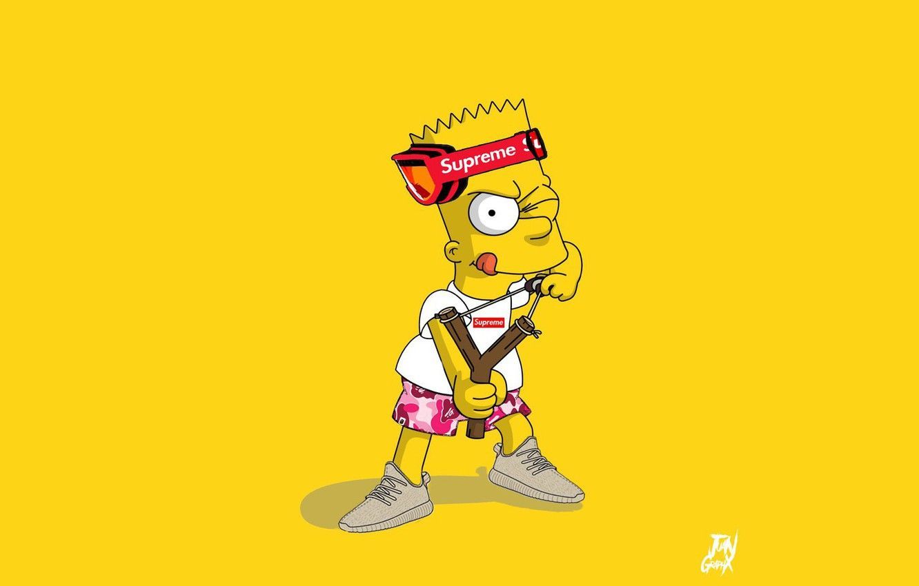 Bart Simpson con occhiali Supreme, 1332x850 HD, Desktop