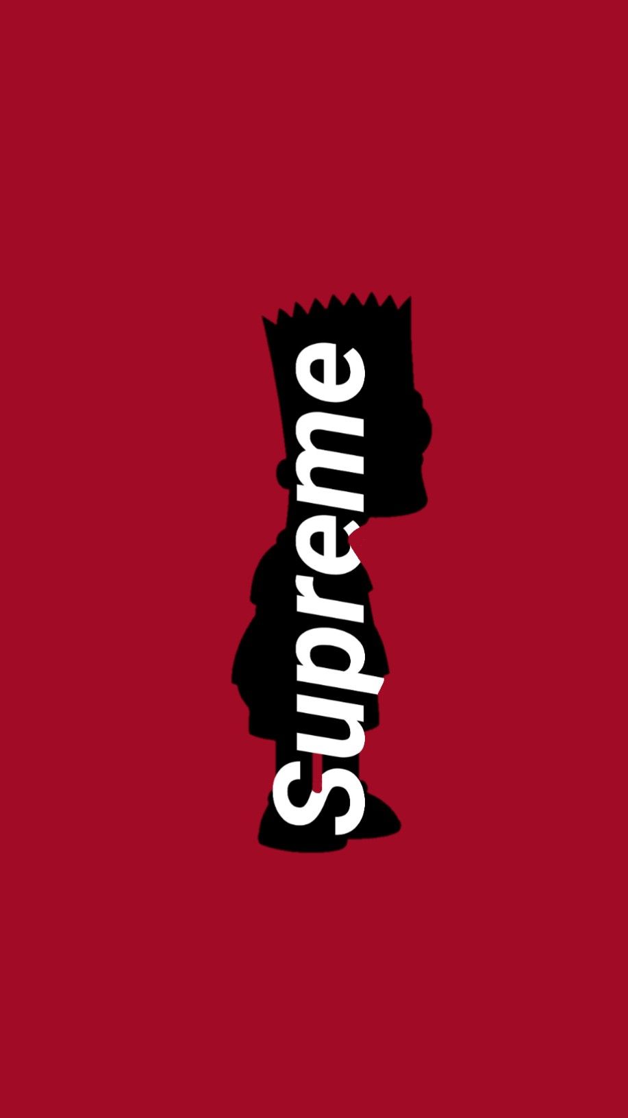 Bart Simpson logo Supreme, serie animata, 917x1632 Verticale, iPhone Pro