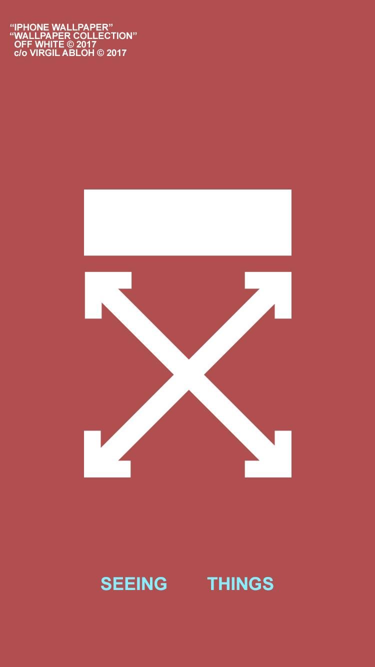 Logo Off-White freccette rosso, Virgil Abloh, 750x1334 Full HD Verticale, Smartphone