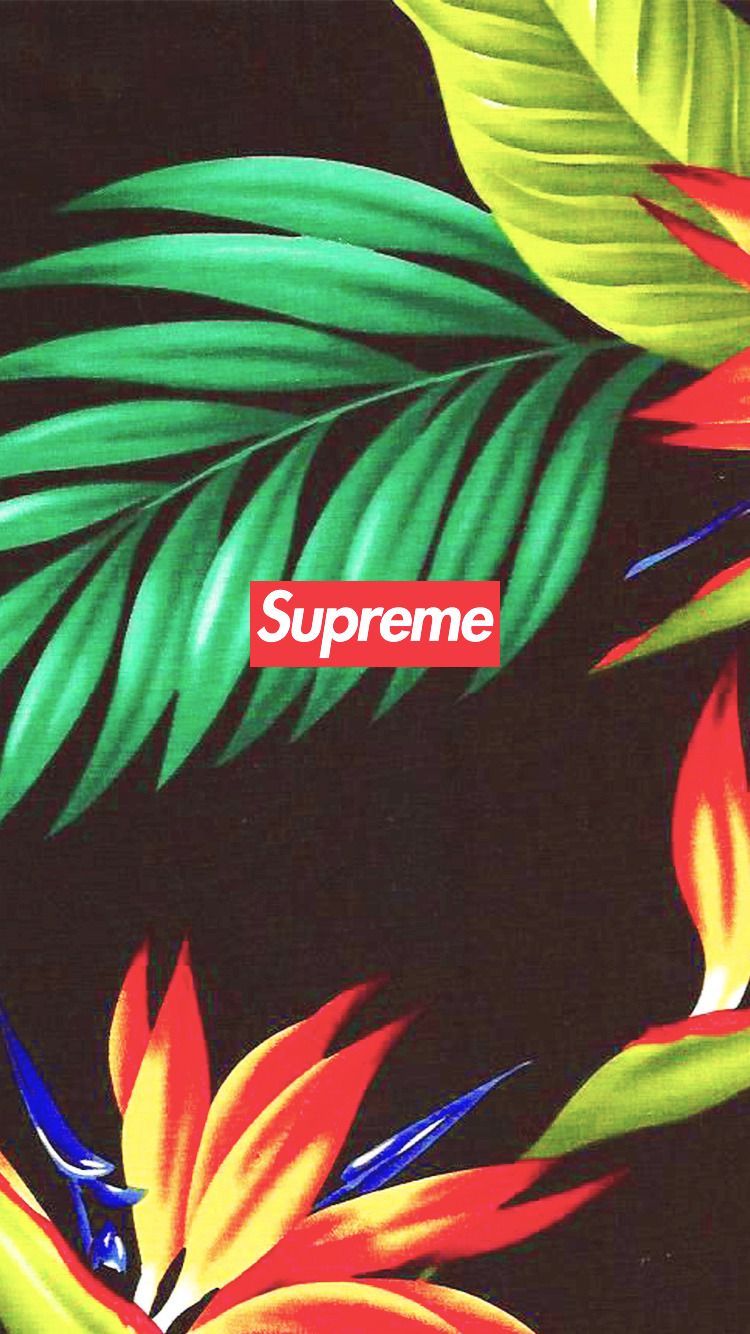 Logo Supreme fiori tropicali, New York, 750x1334 Full HD Verticale, Smartphone