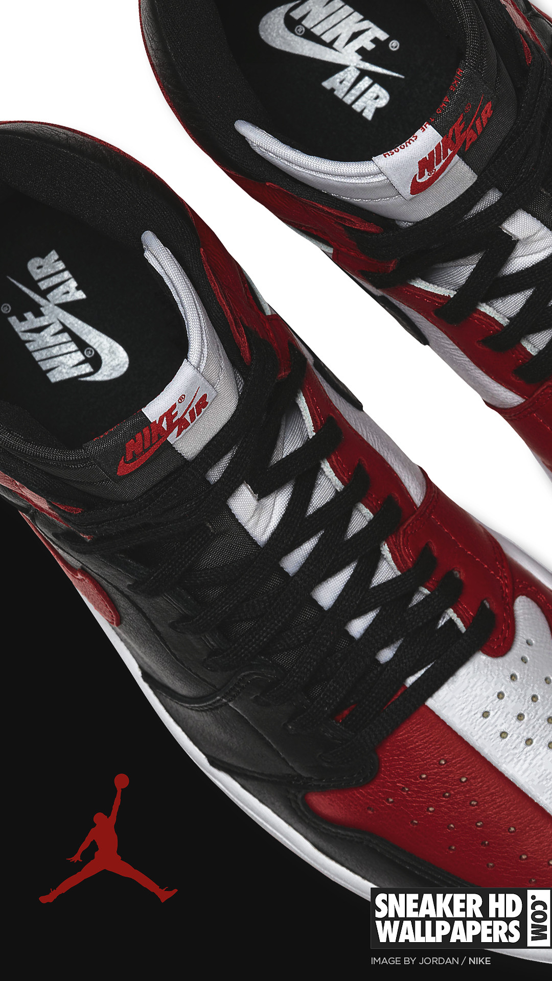 Sneaker Nike Air Jordan rossa nera, abbigliamento sportivo, 1080x1920 Full HD Verticale, Smartphone