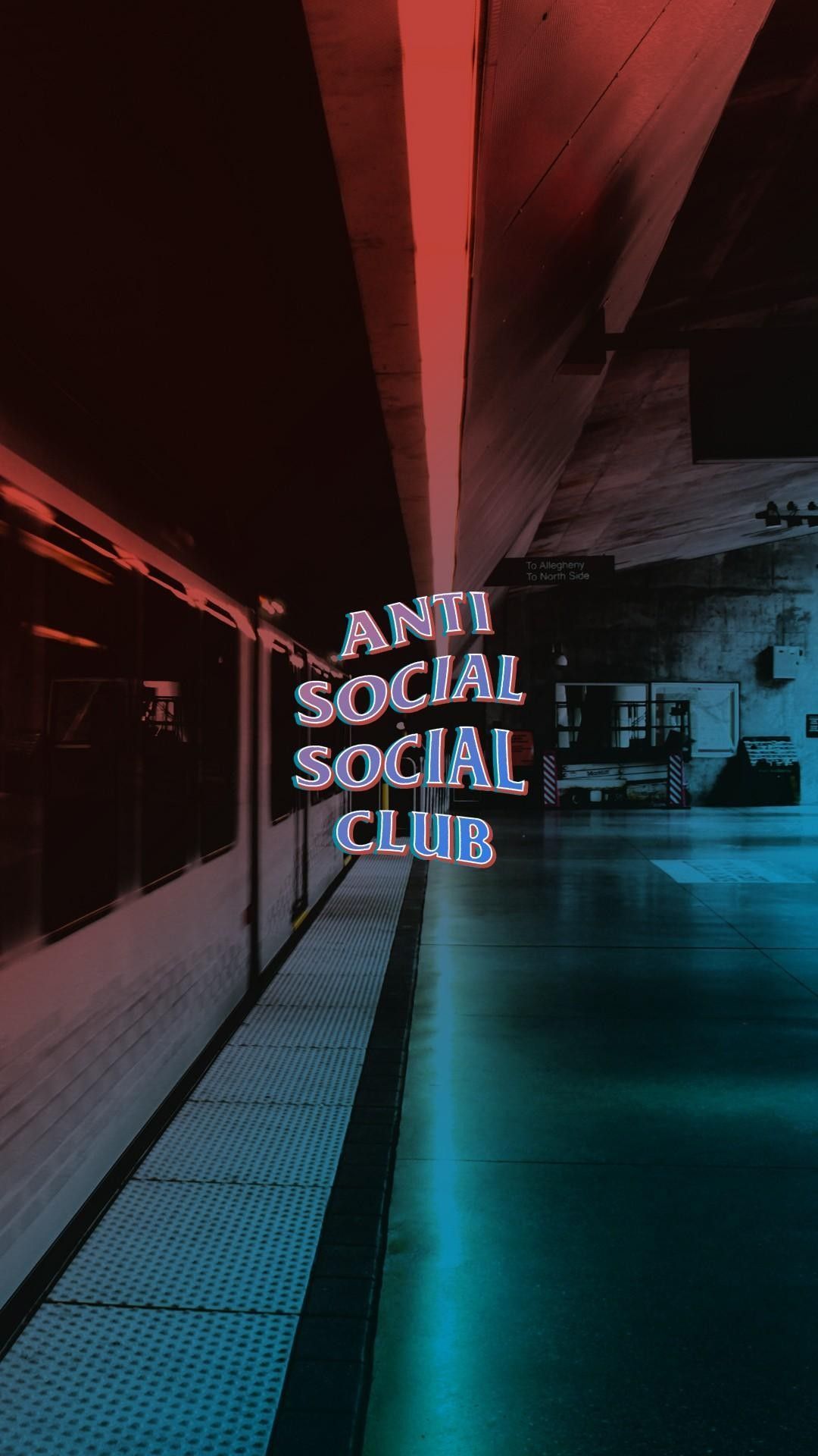 Anti Social Social Club neon, 1080x1920 Full HD Verticale, iPhone Plus