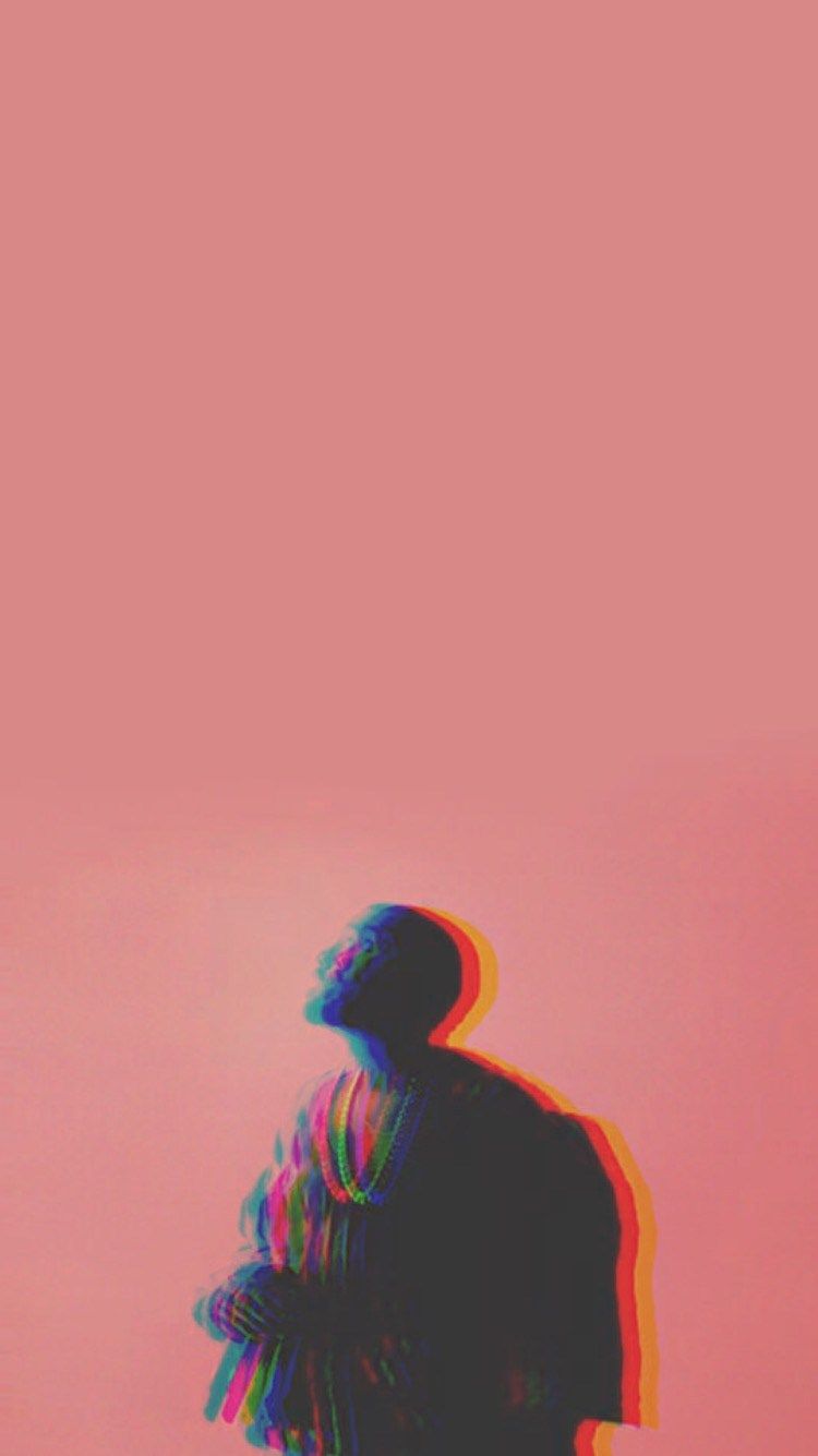 Silhouette uomo effetto glitch rosa, 750x1335 Full HD Verticale, iPhone Air
