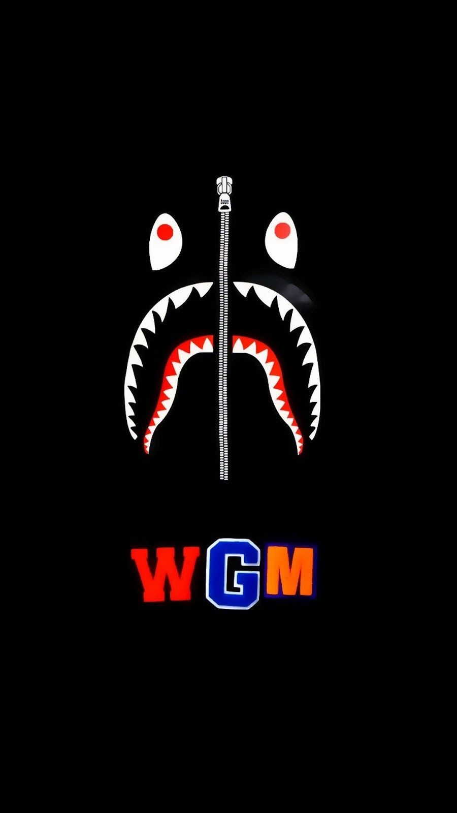 Bape shark logo nero, 900x1600 Verticale, Telefono