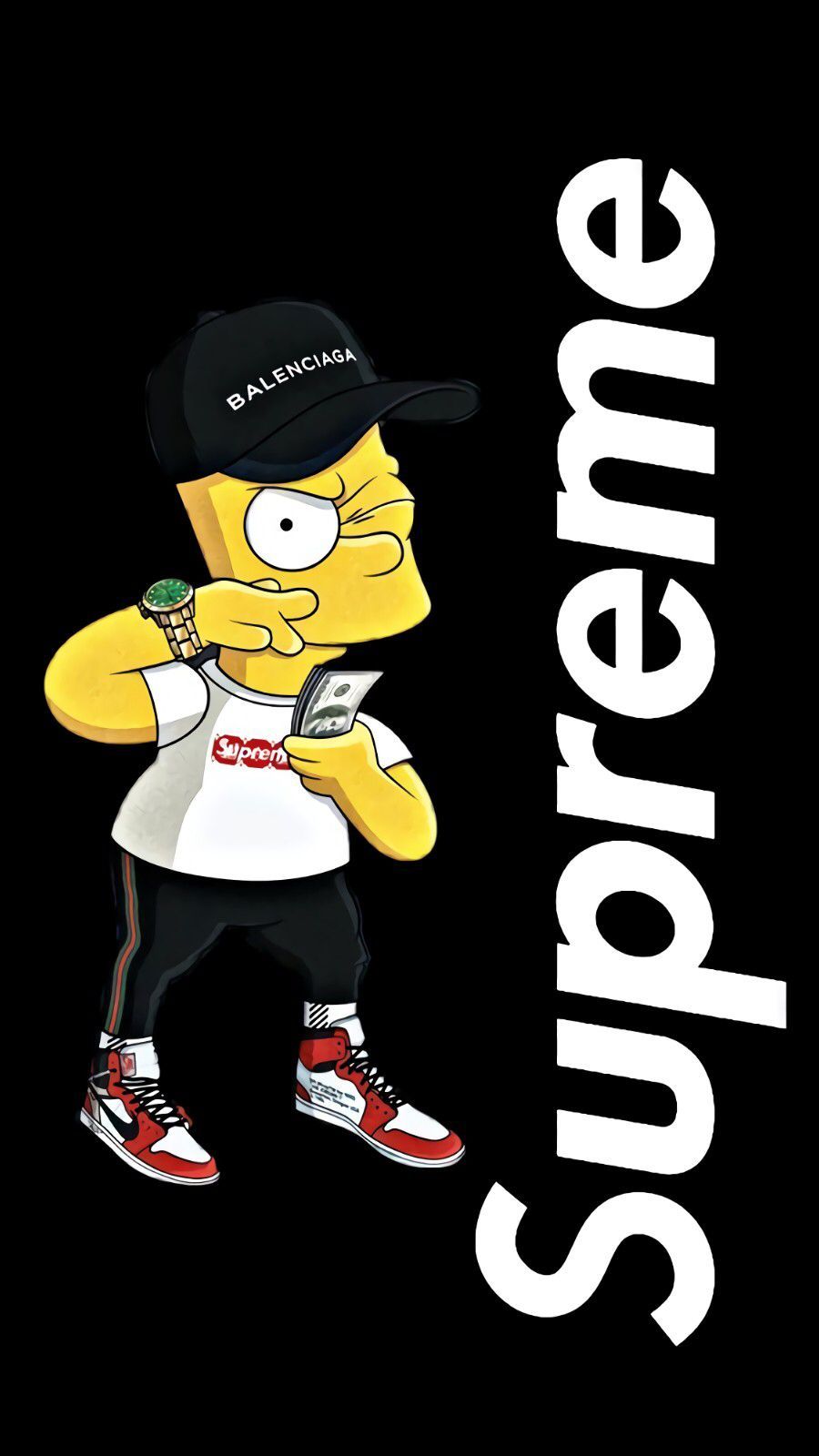 Bart Simpson stile Supreme, serie animata, 900x1600 Full HD Verticale, Smartphone