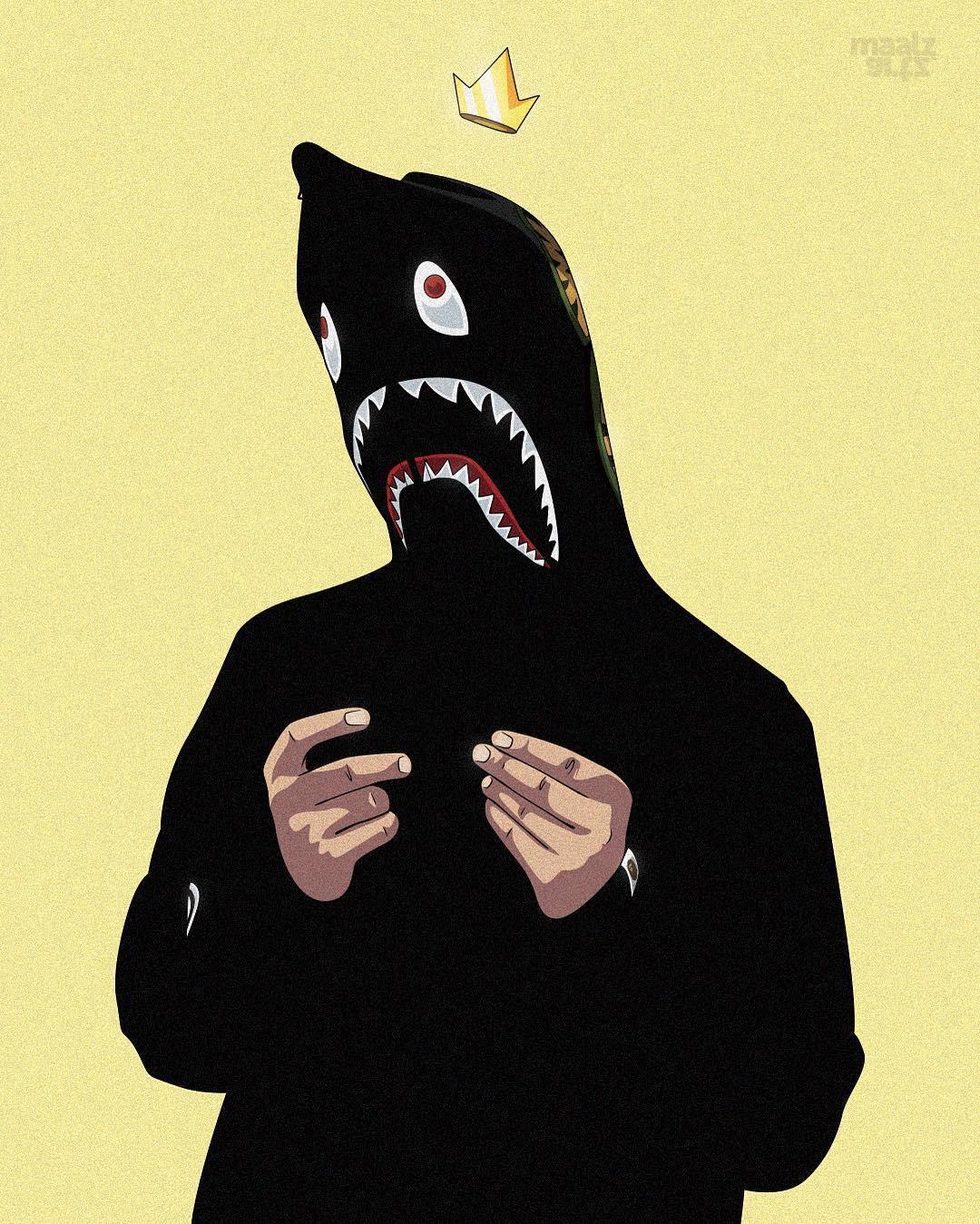 Bape shark hoodie personaggio, 1080x1349 Verticale, Xiaomi