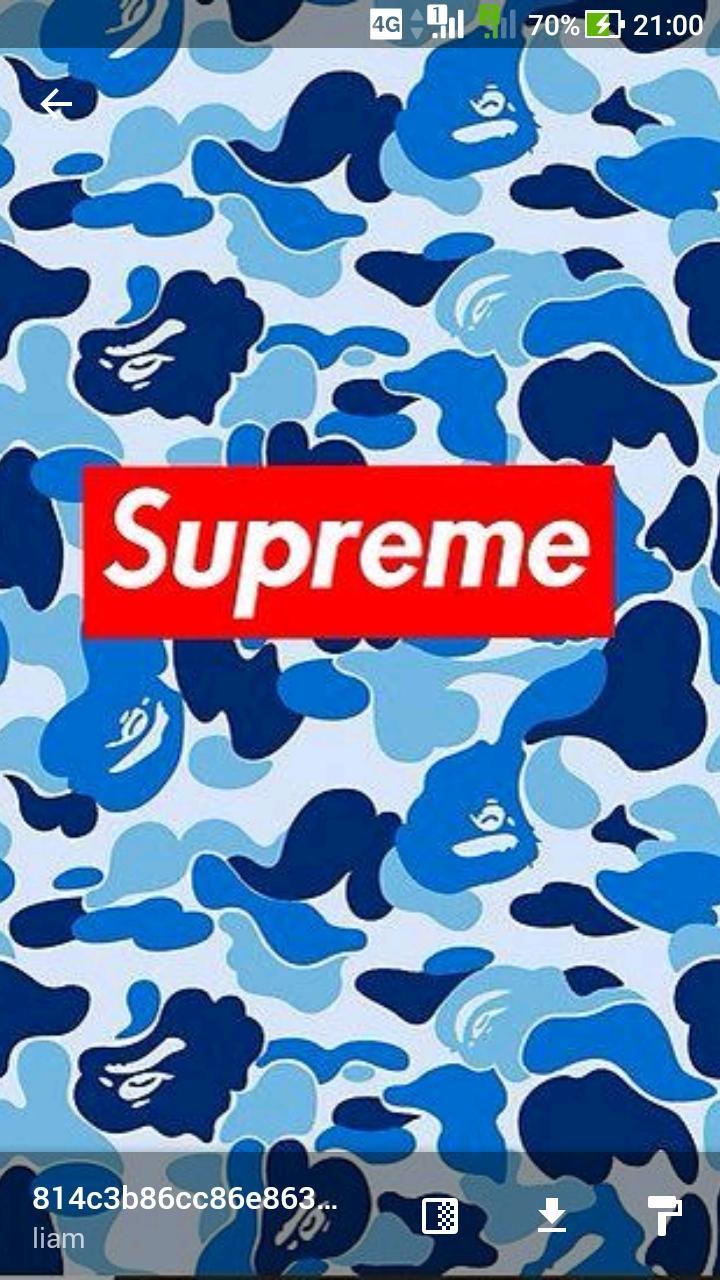 Supreme logo camo BAPE blu, A Bathing Ape, 720x1280 Full HD Verticale, Smartphone