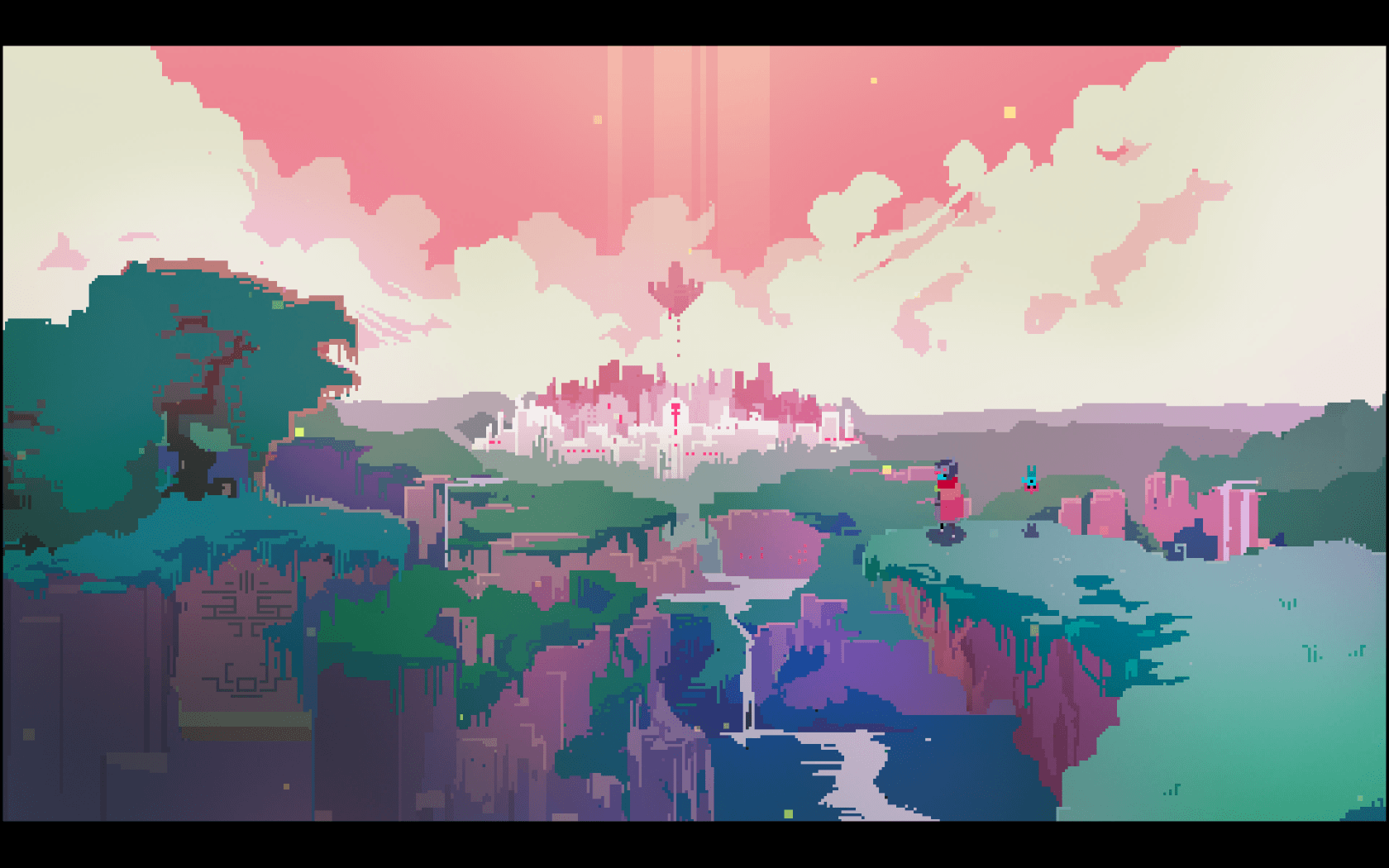 Hyper Light Drifter paesaggio pixel art, videogioco indie, 1680x1050 HD Ready, Desktop