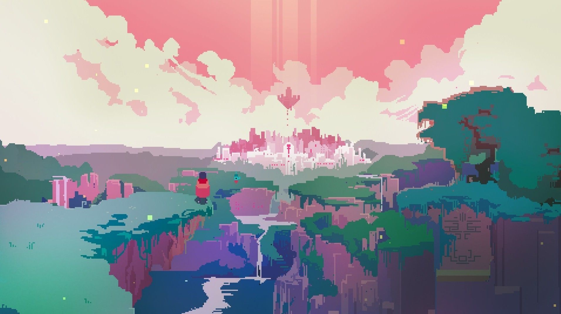 Hyper Light Drifter paesaggio pixel art, 1912x1072 900p, PC