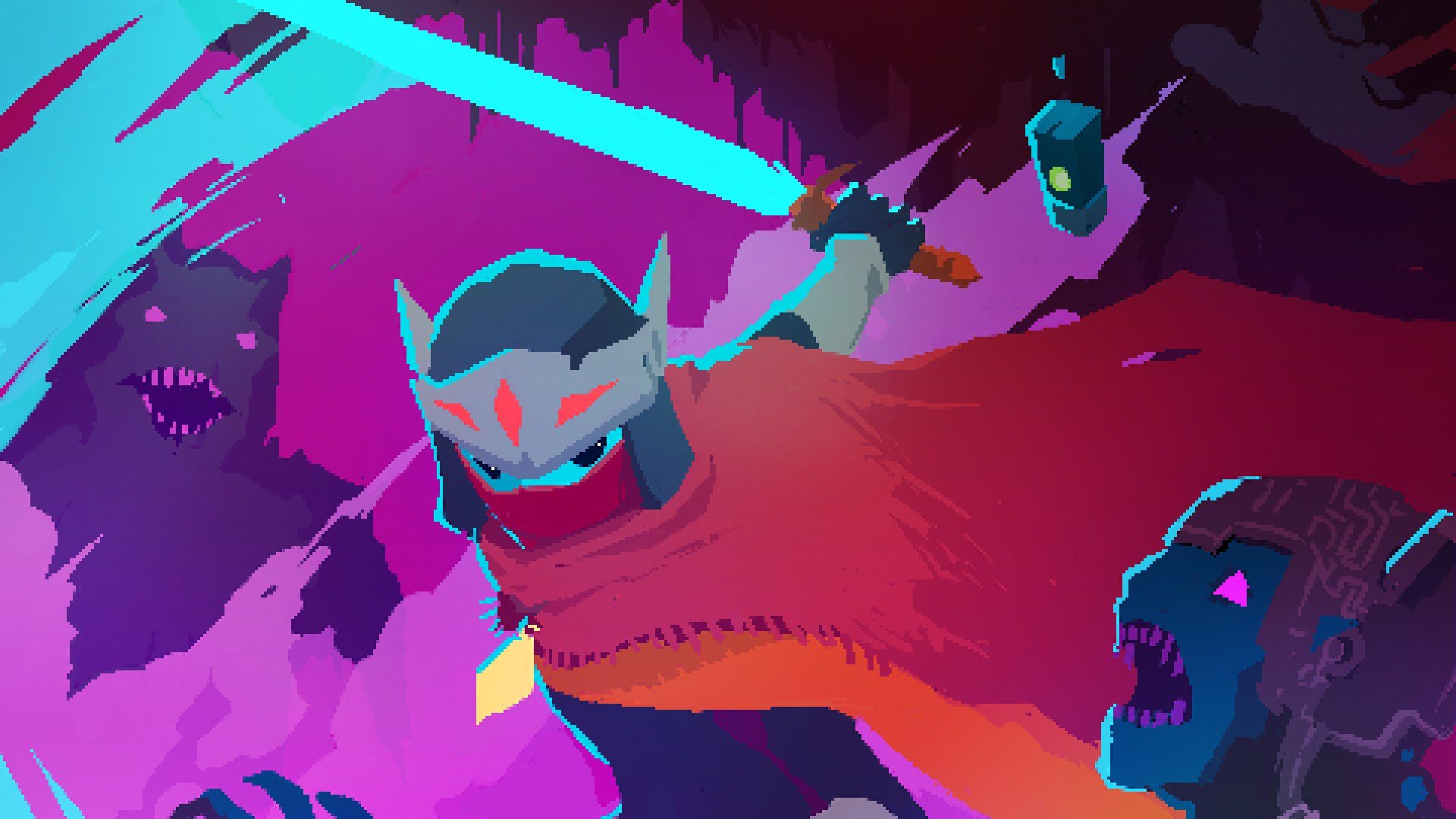 Hyper Light Drifter combattimento neon, 1920x1080 Full HD, Laptop