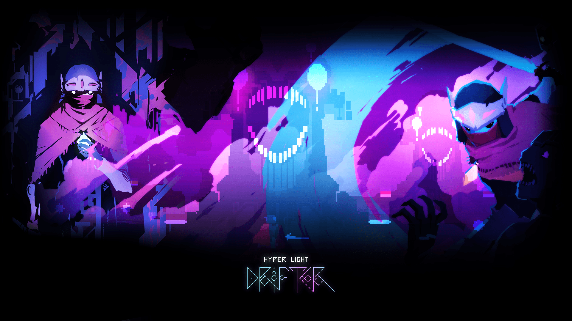 Hyper Light Drifter personaggi pixel art, videogioco indie, 1920x1080 Full HD, PC